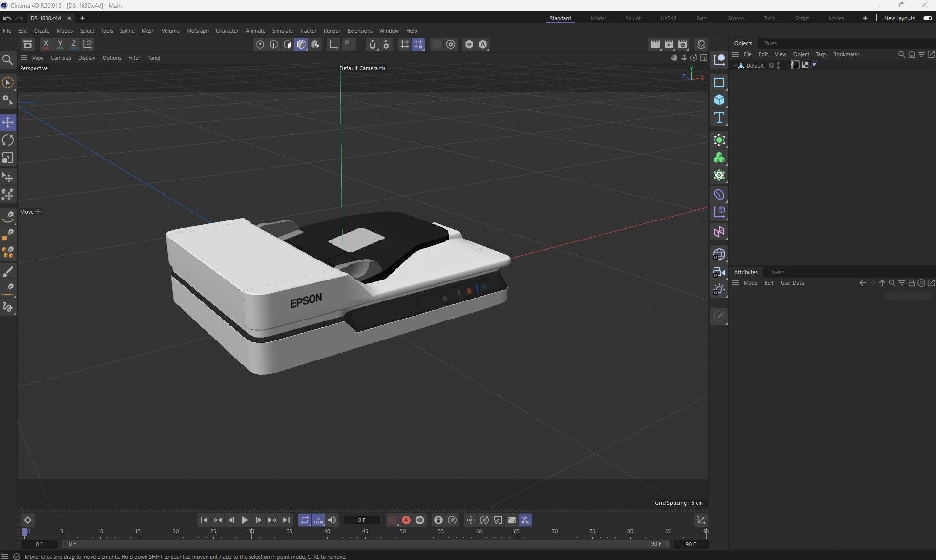 Epson DS-1630 Flatbed Low-poly 3D model_18