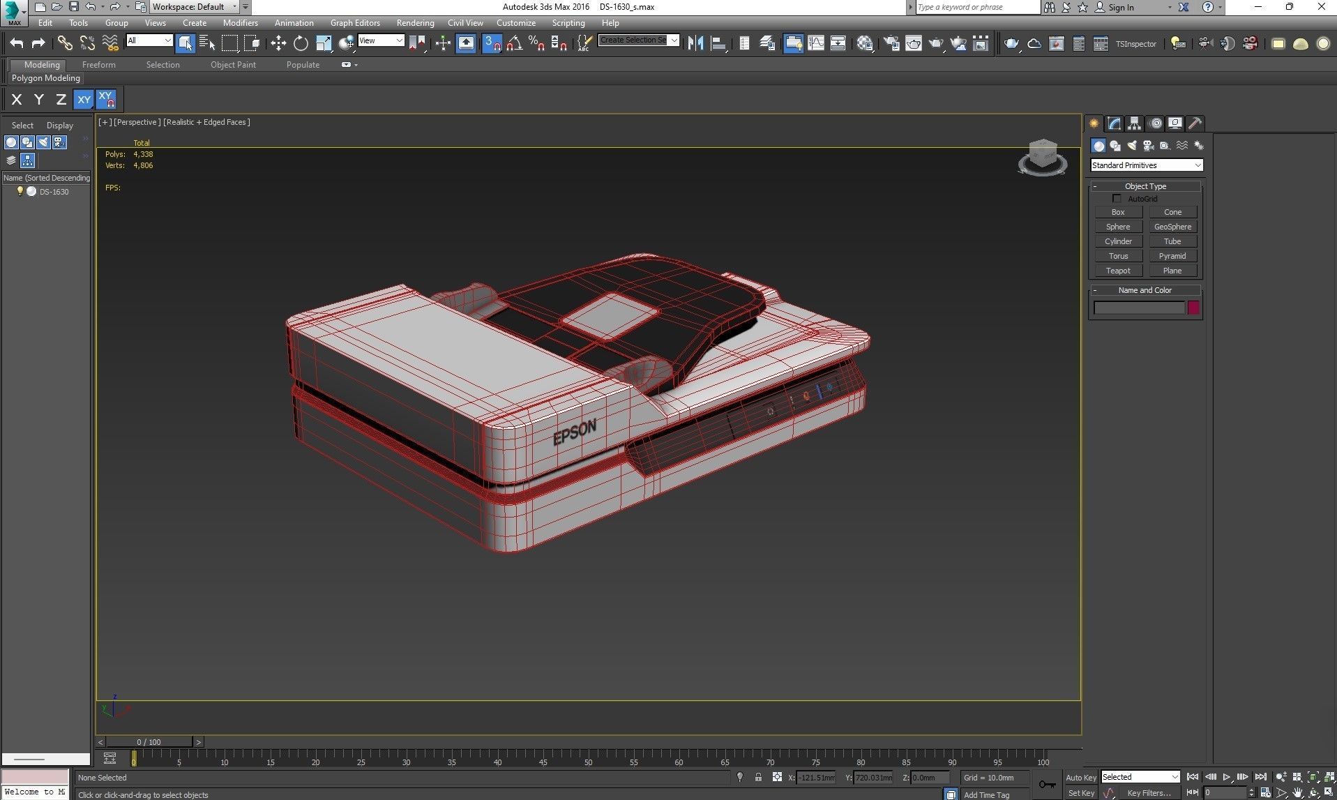 Epson DS-1630 Flatbed Low-poly 3D model_24