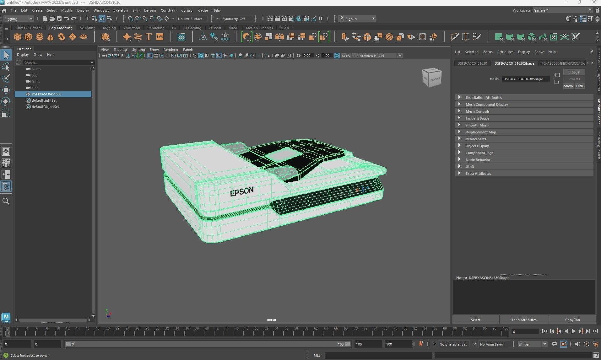 Epson DS-1630 Flatbed Low-poly 3D model_25