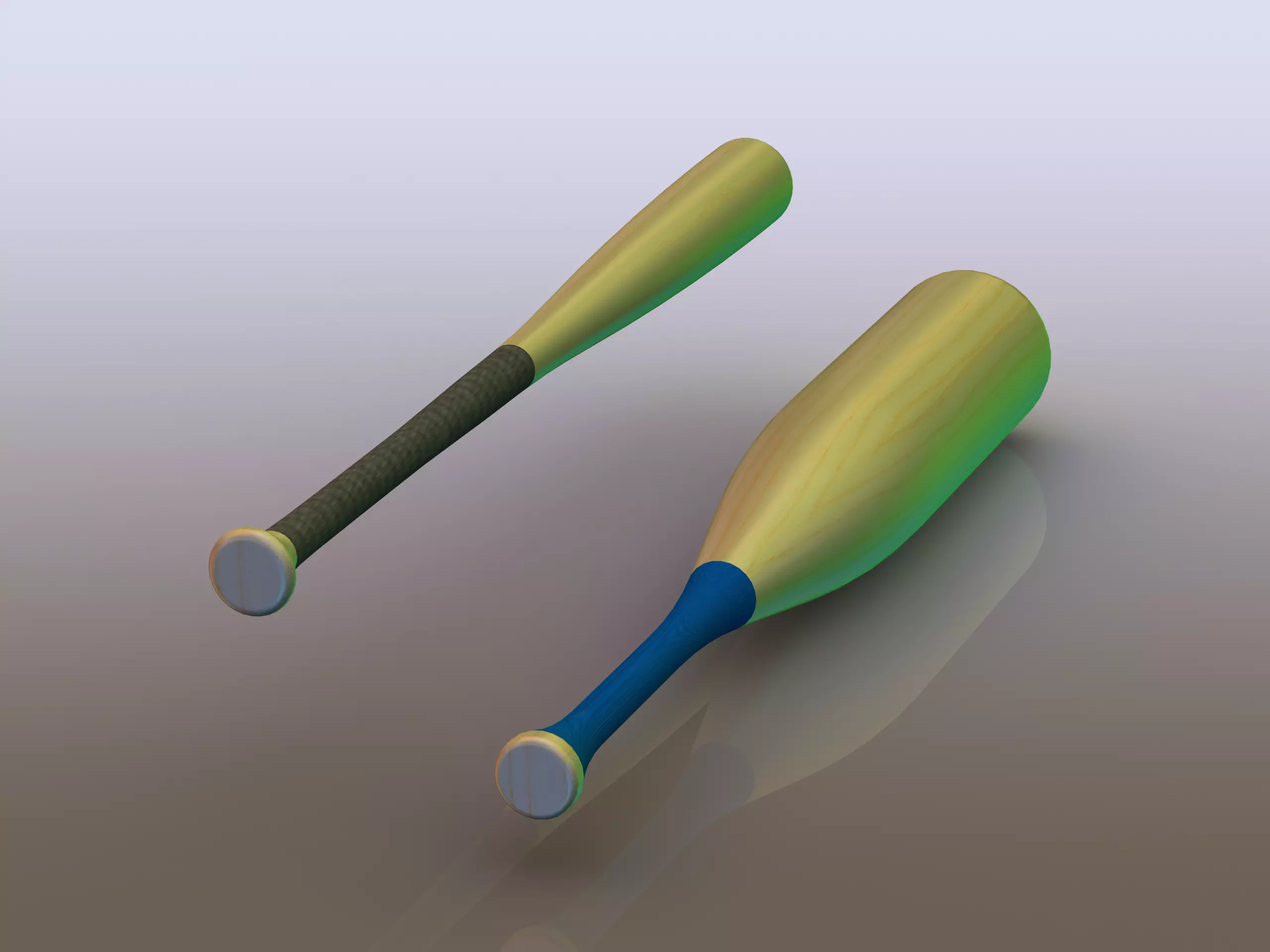 Wood Baseball Bat - 33 Inch Low-poly 3D model