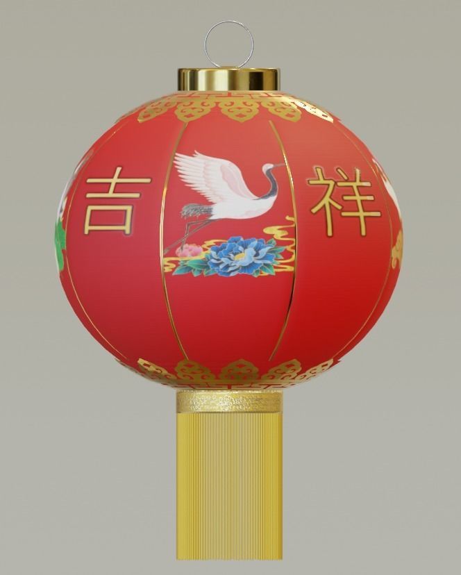 ChineseRedLatern02 Low-poly 3D model_18