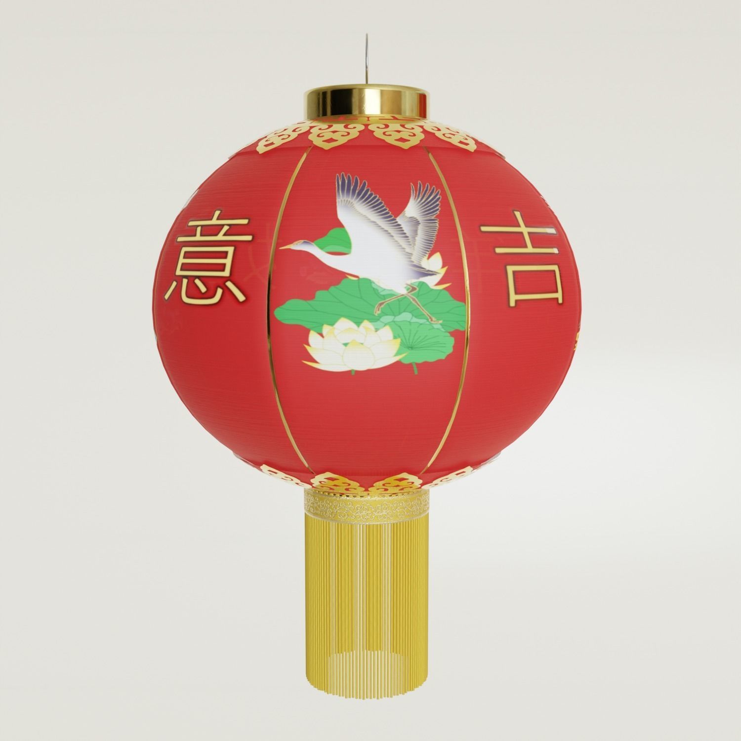 ChineseRedLatern02 Low-poly 3D model_3