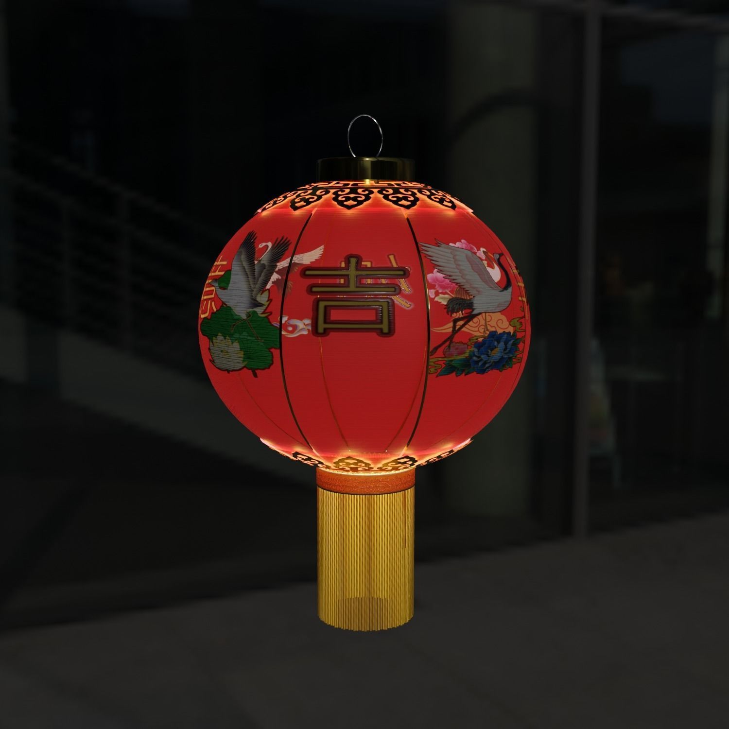 ChineseRedLatern02 Low-poly 3D model_7