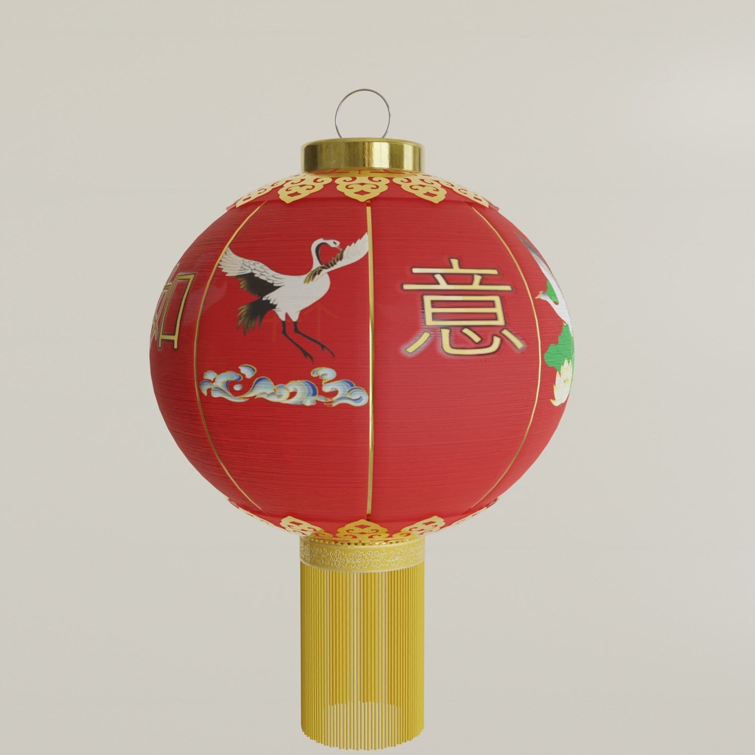 ChineseRedLatern02 Low-poly 3D model_2