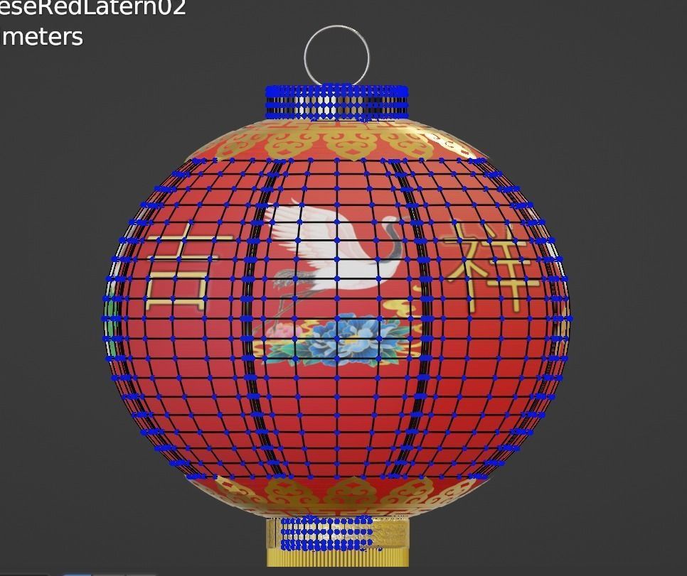 ChineseRedLatern02 Low-poly 3D model_11