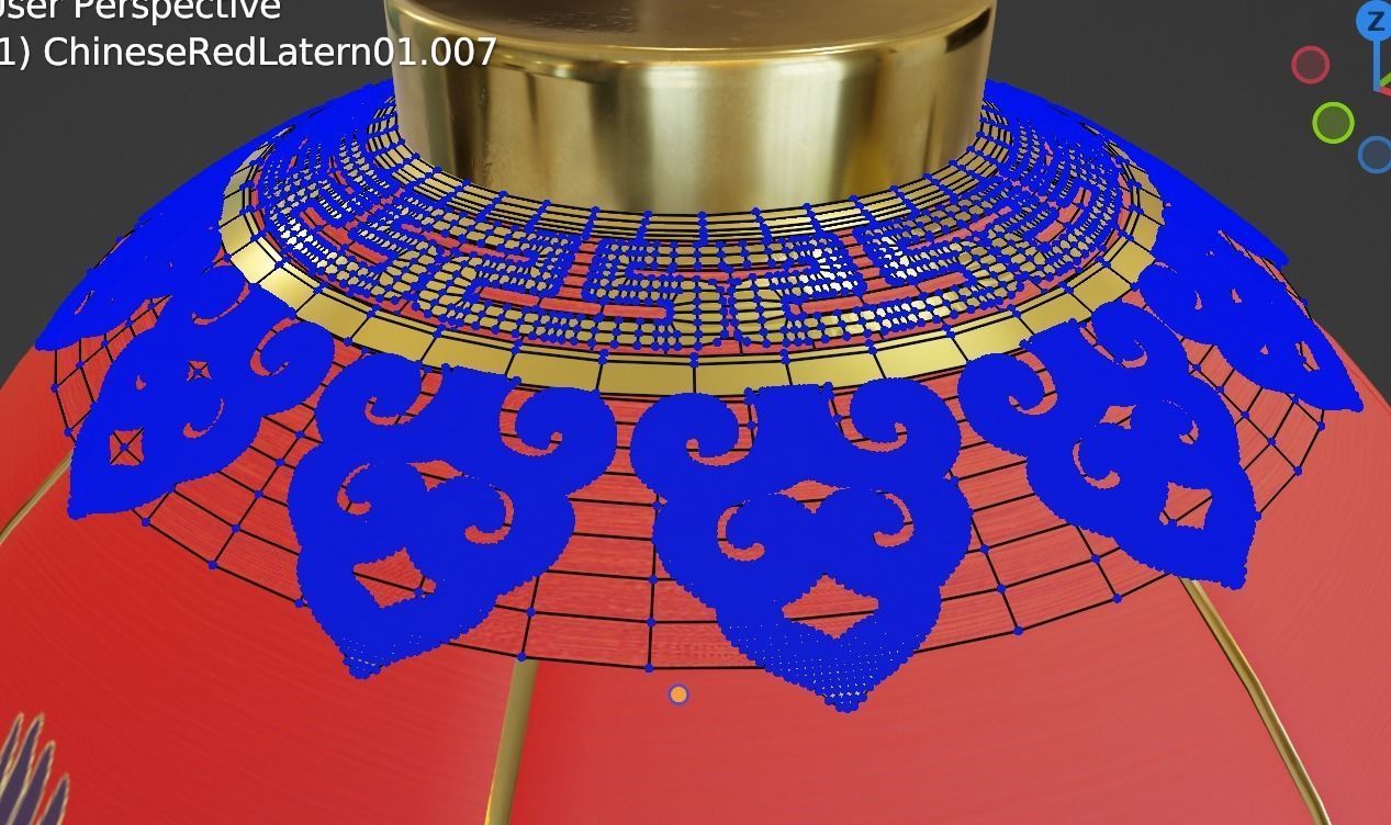 ChineseRedLatern02 Low-poly 3D model_13