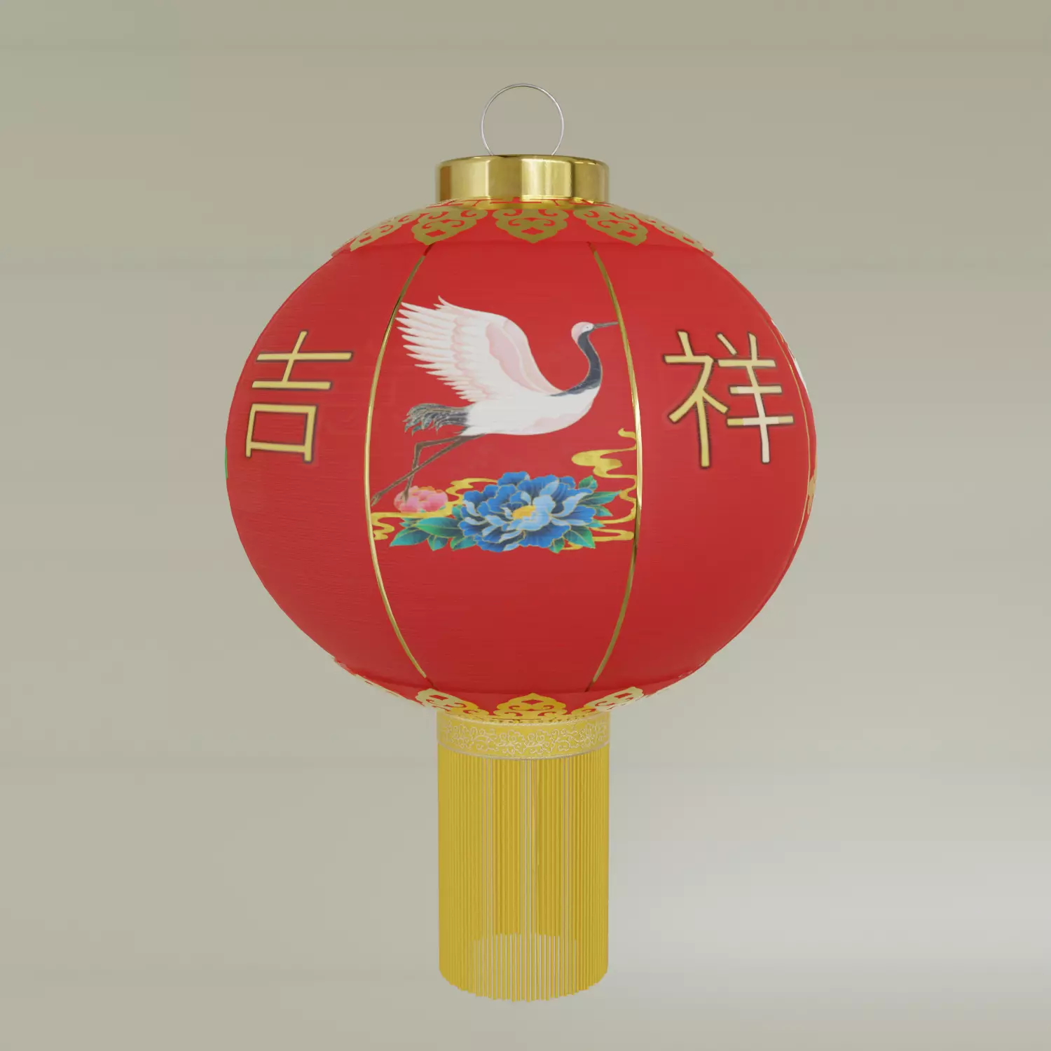ChineseRedLatern02 Low-poly 3D model_0