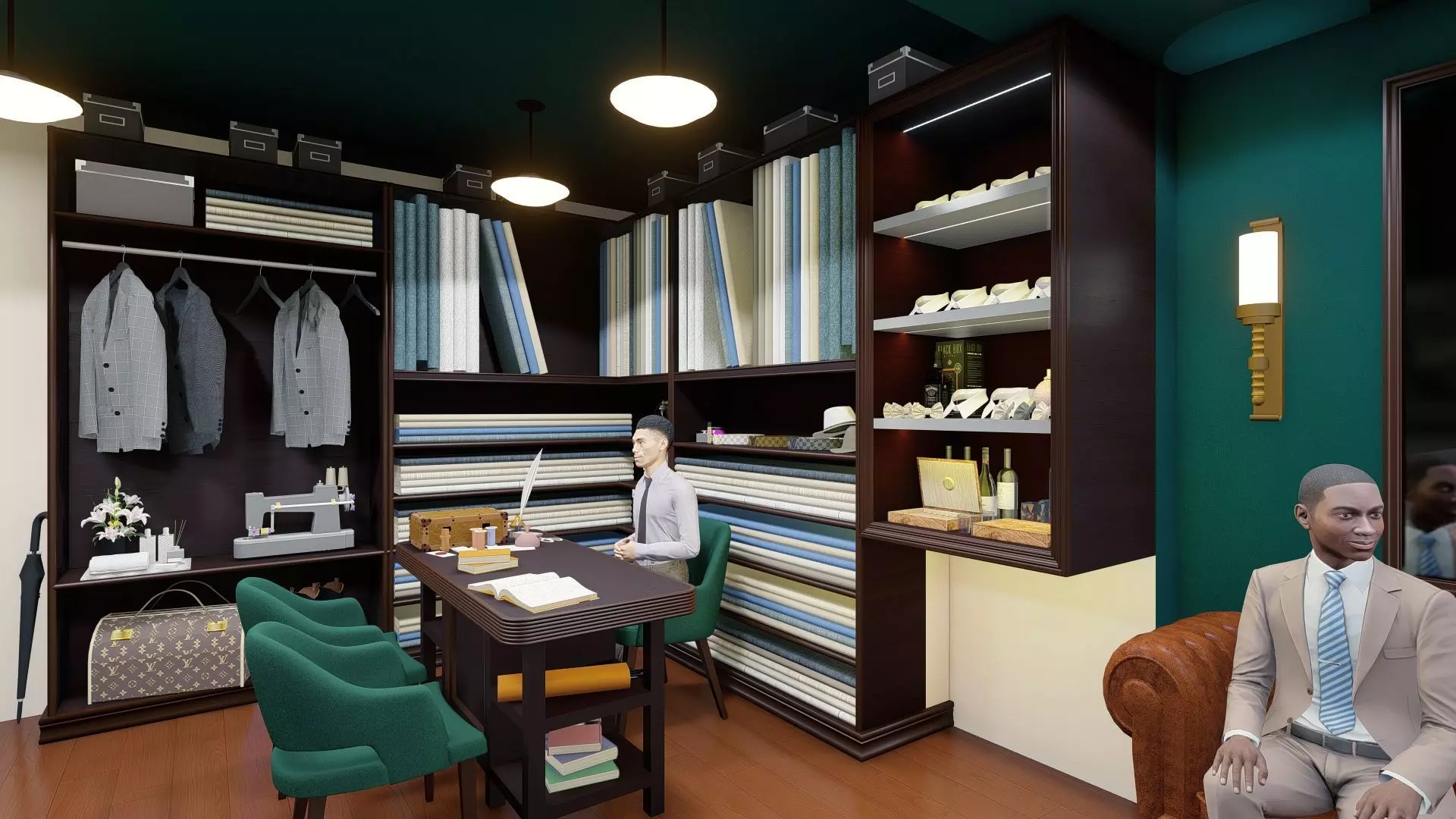 Kingsman-Tailored cloth shop Low-poly 3D model_0