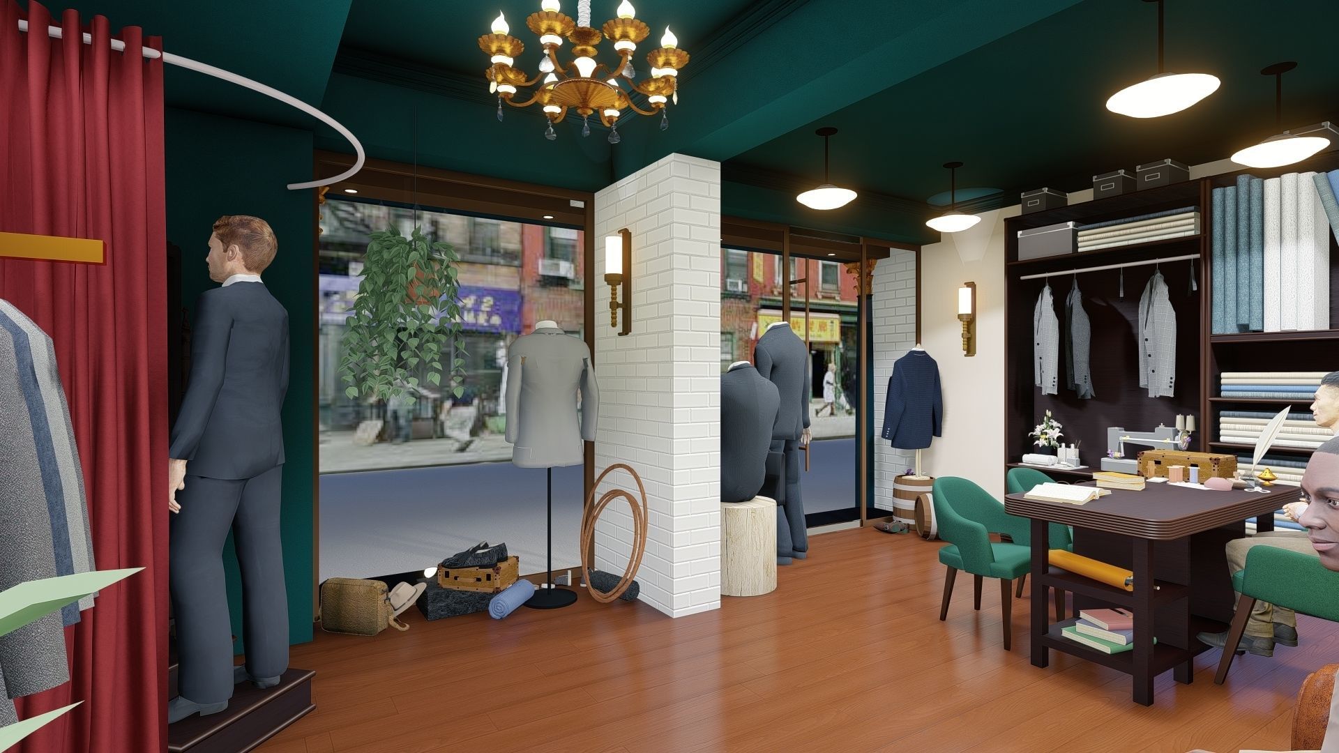 Kingsman-Tailored cloth shop Low-poly 3D model_3