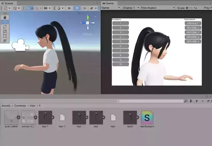 Hair 3D Model Zepeto Prefab Unity FBX 001