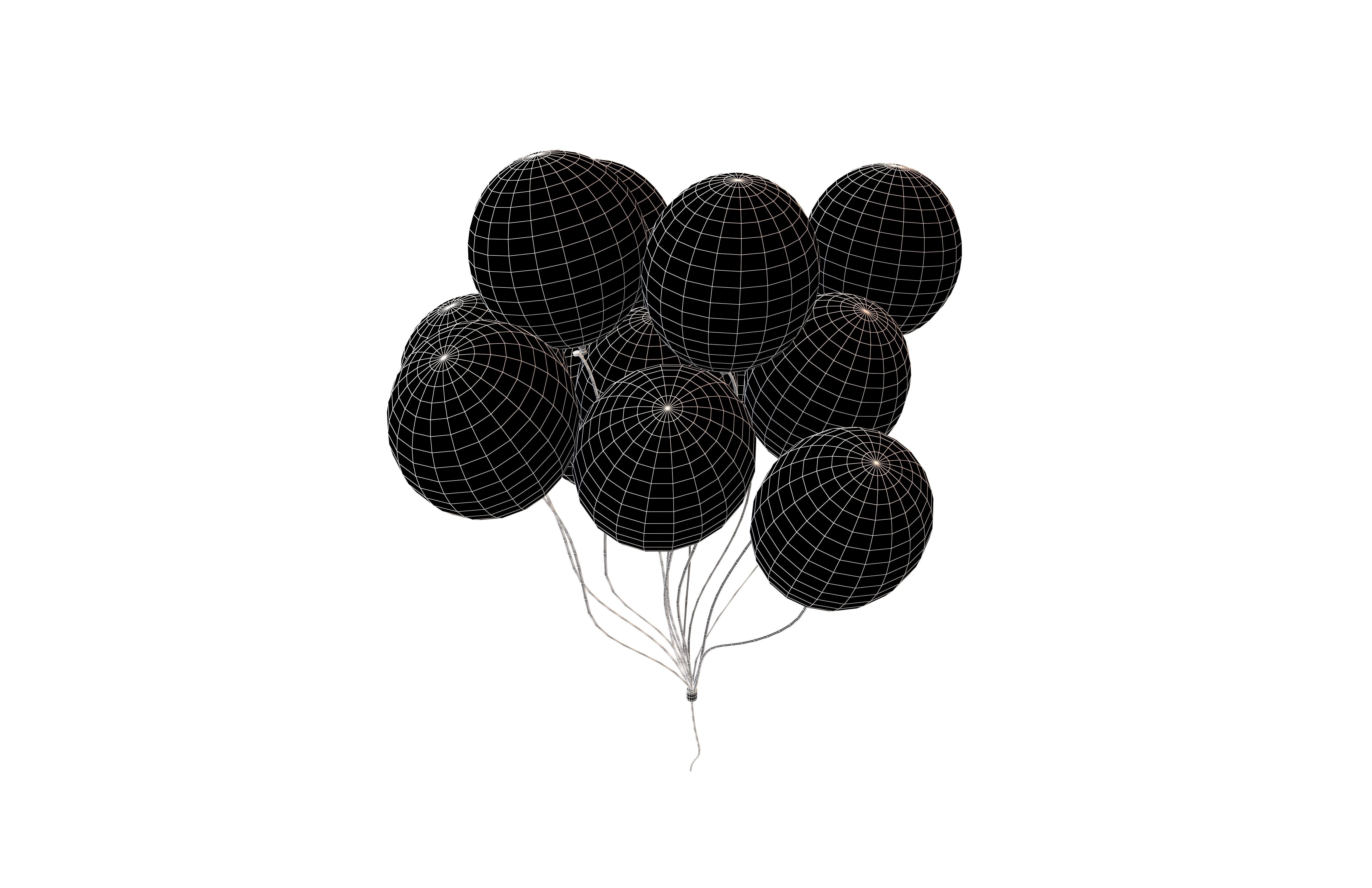 Bunch of Balloons v1 001 Low-poly 3D model_7