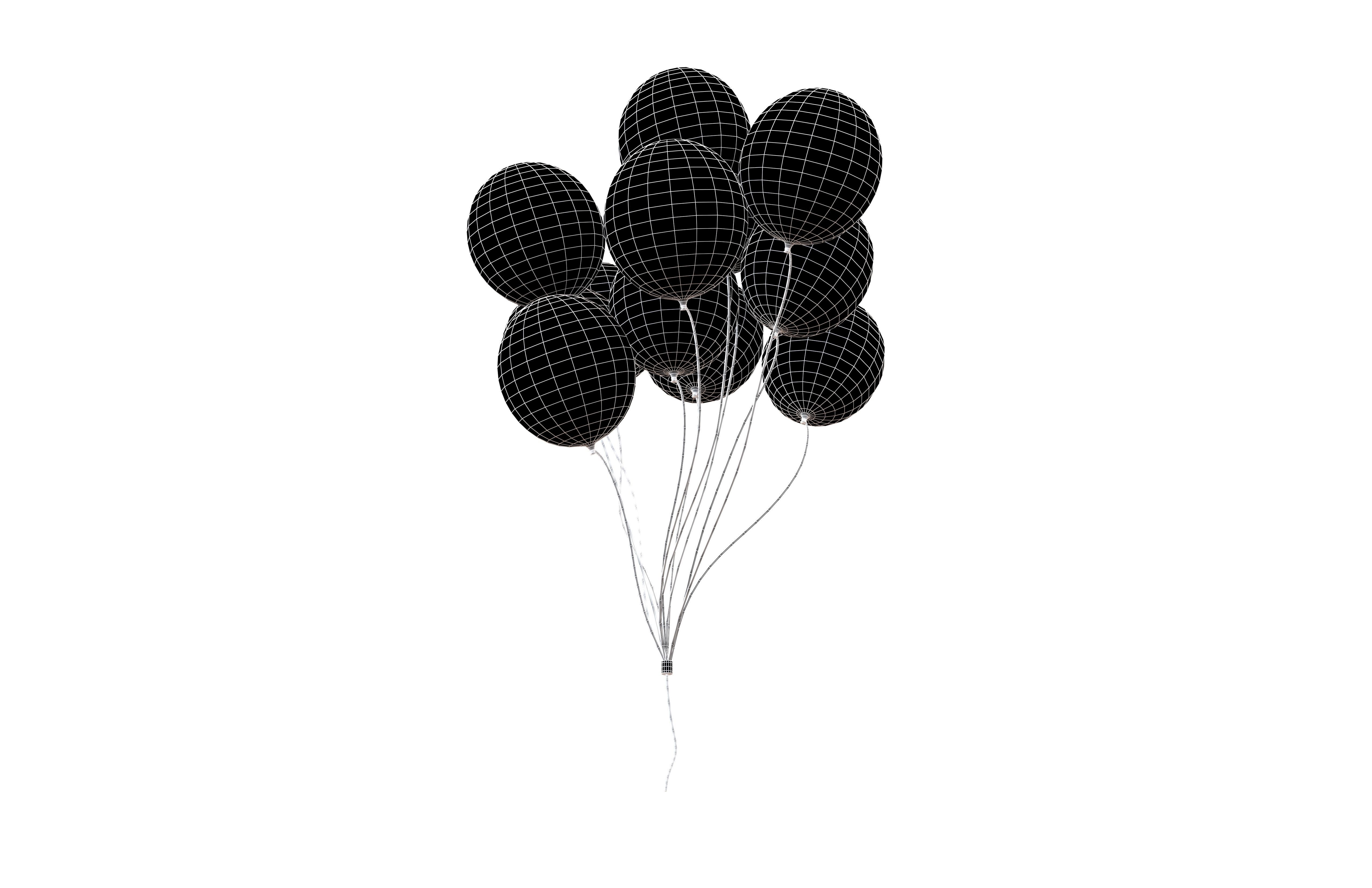 Bunch of Balloons v1 001 Low-poly 3D model_5