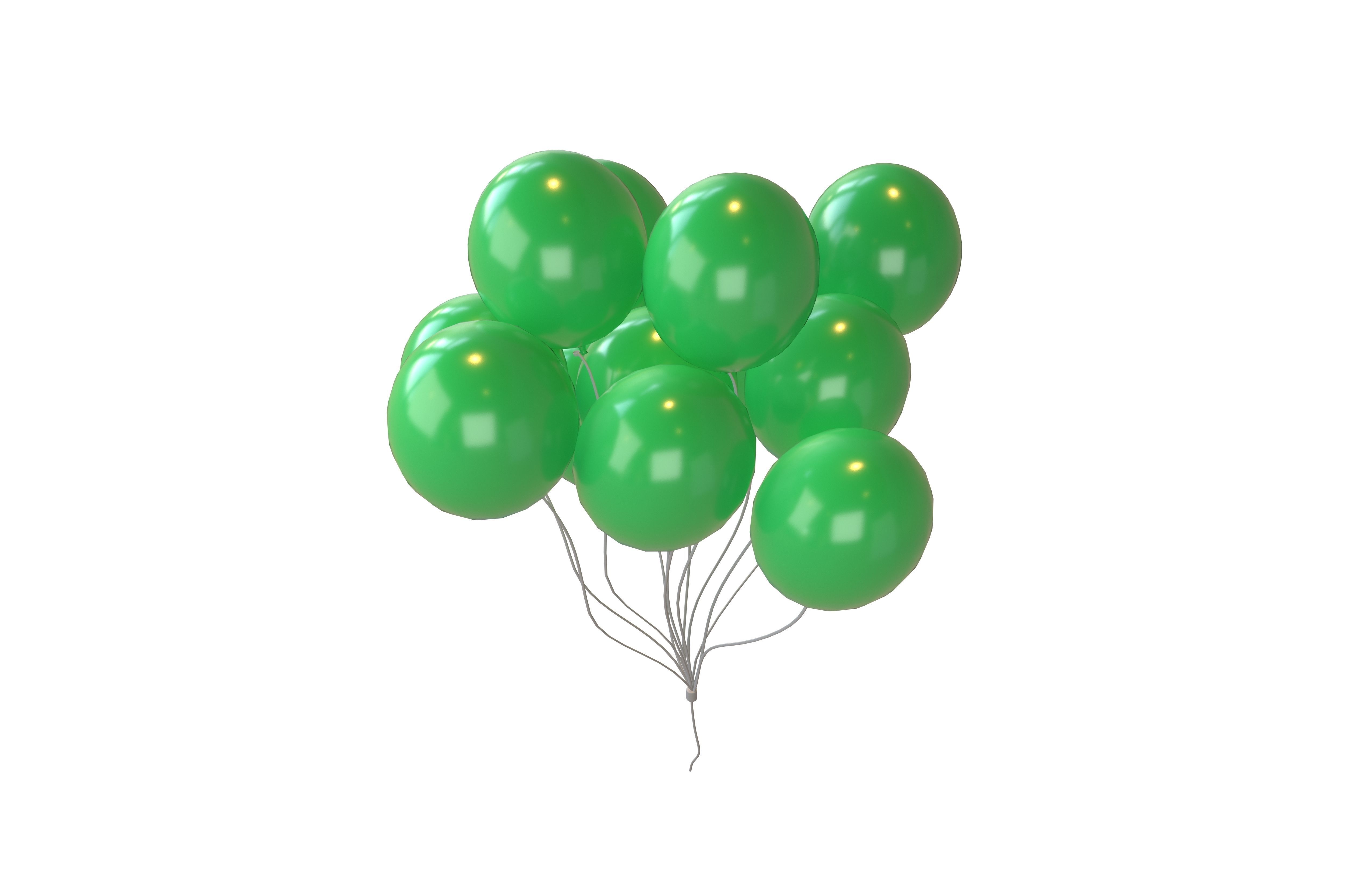 Bunch of Balloons v1 002 Low-poly 3D model_2