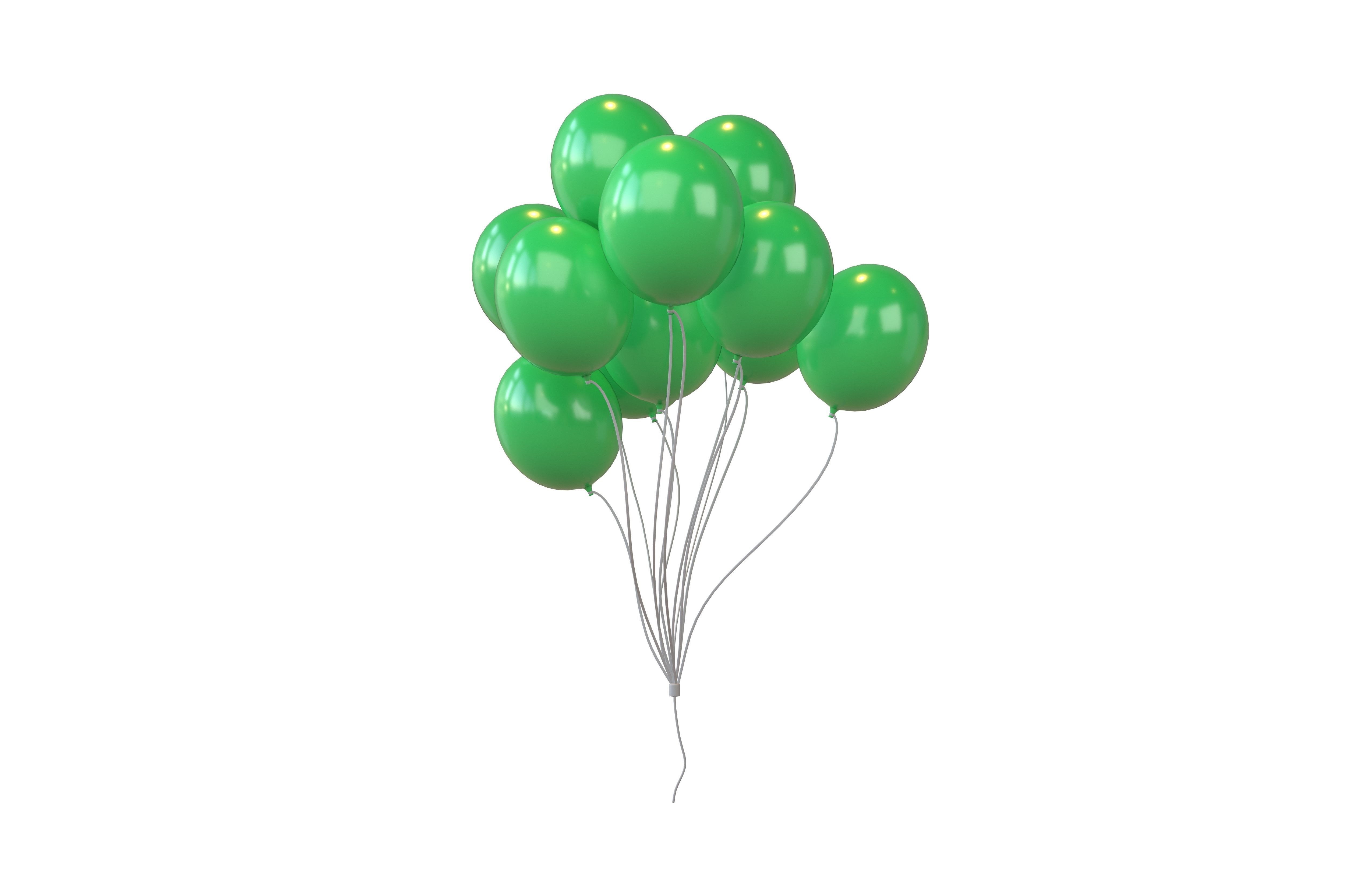 Bunch of Balloons v1 002 Low-poly 3D model_1