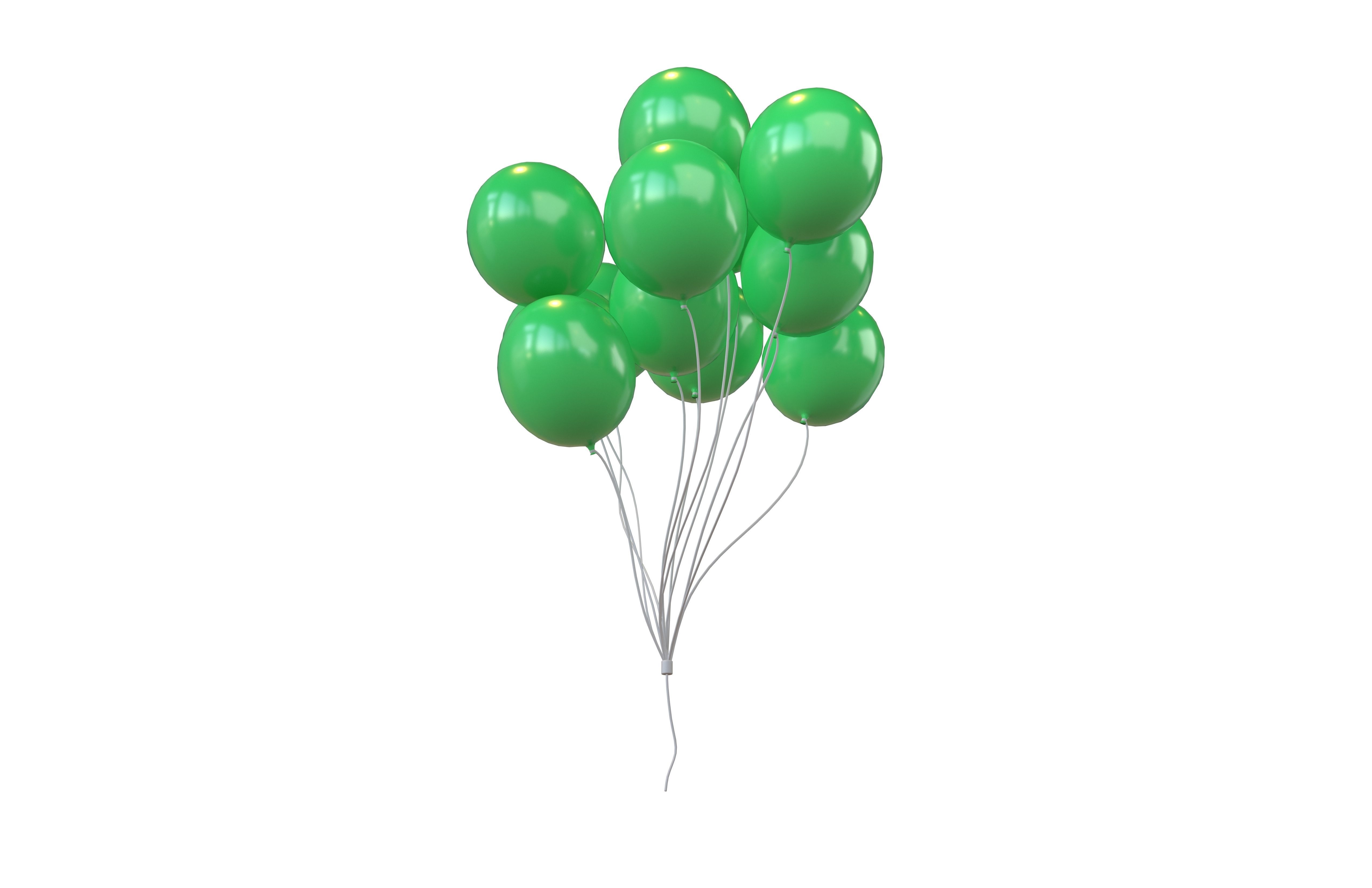 Bunch of Balloons v1 002 Low-poly 3D model_3