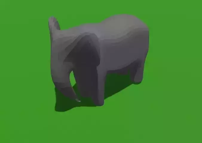 Low poly elephant model