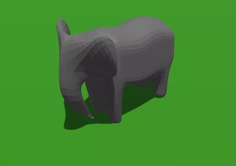 Low poly elephant model 3D print model_0