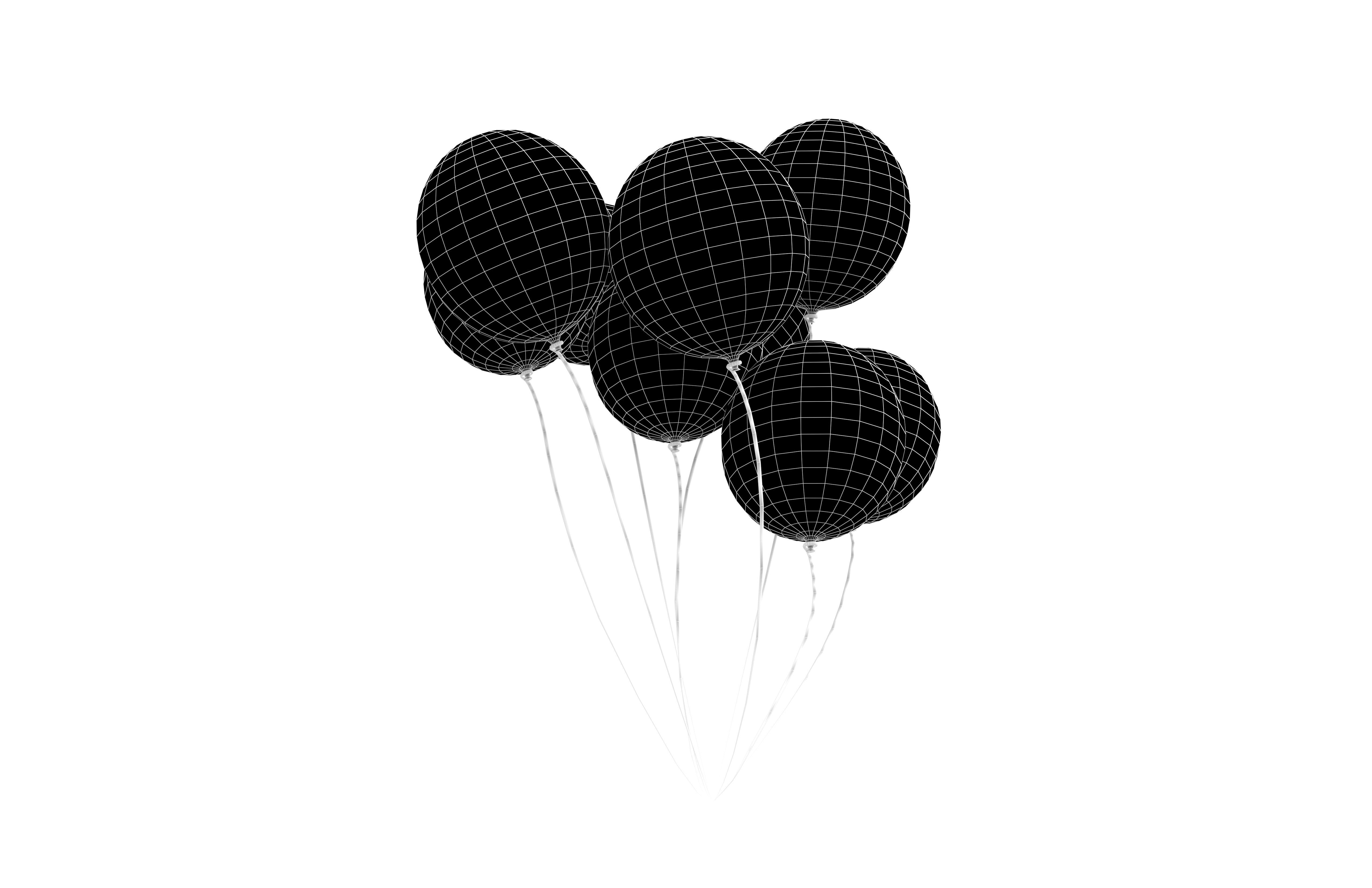Bunch of Balloons v1 012 Low-poly 3D model_7