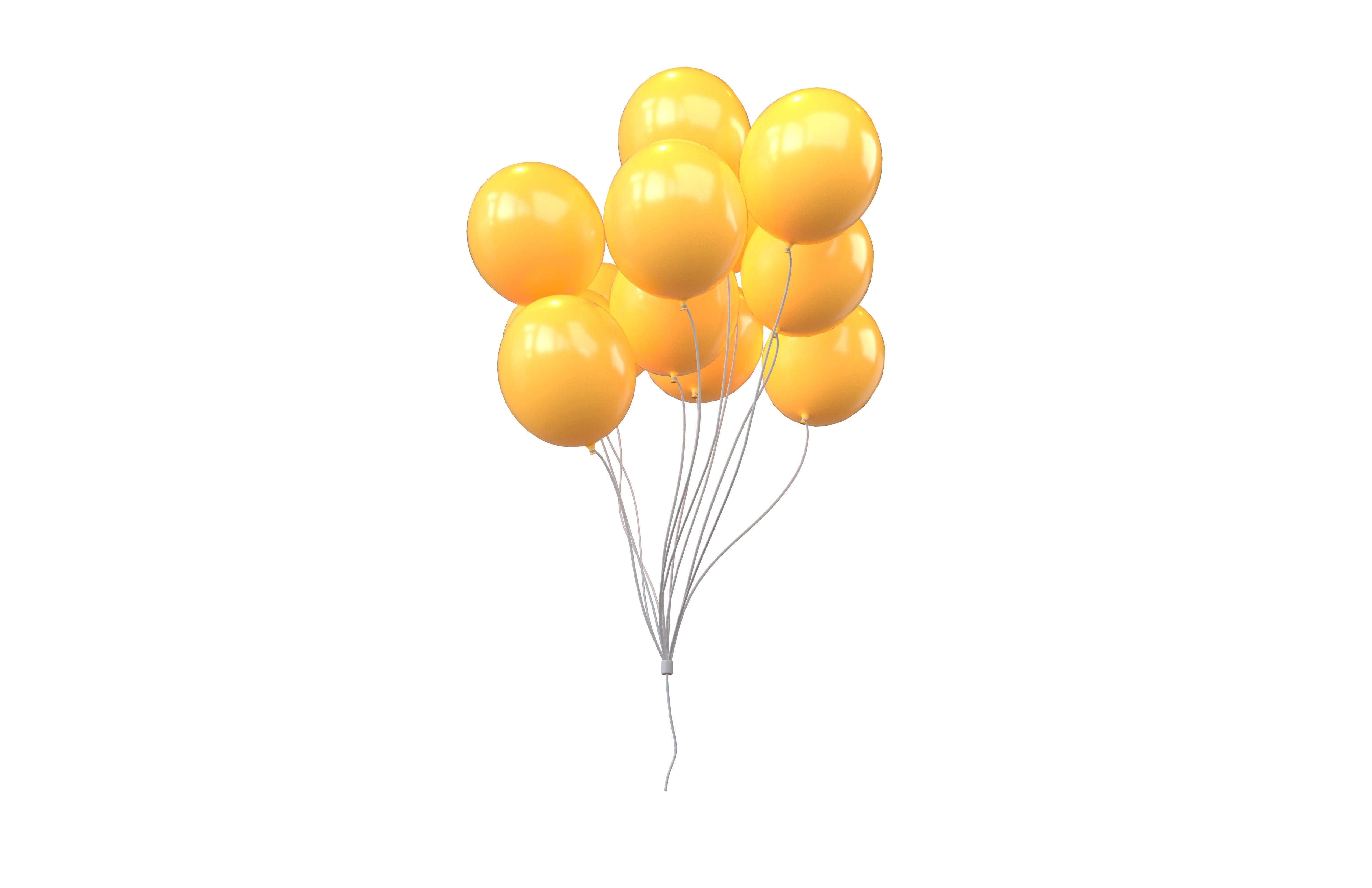 Bunch of Balloons v1 012 Low-poly 3D model_2