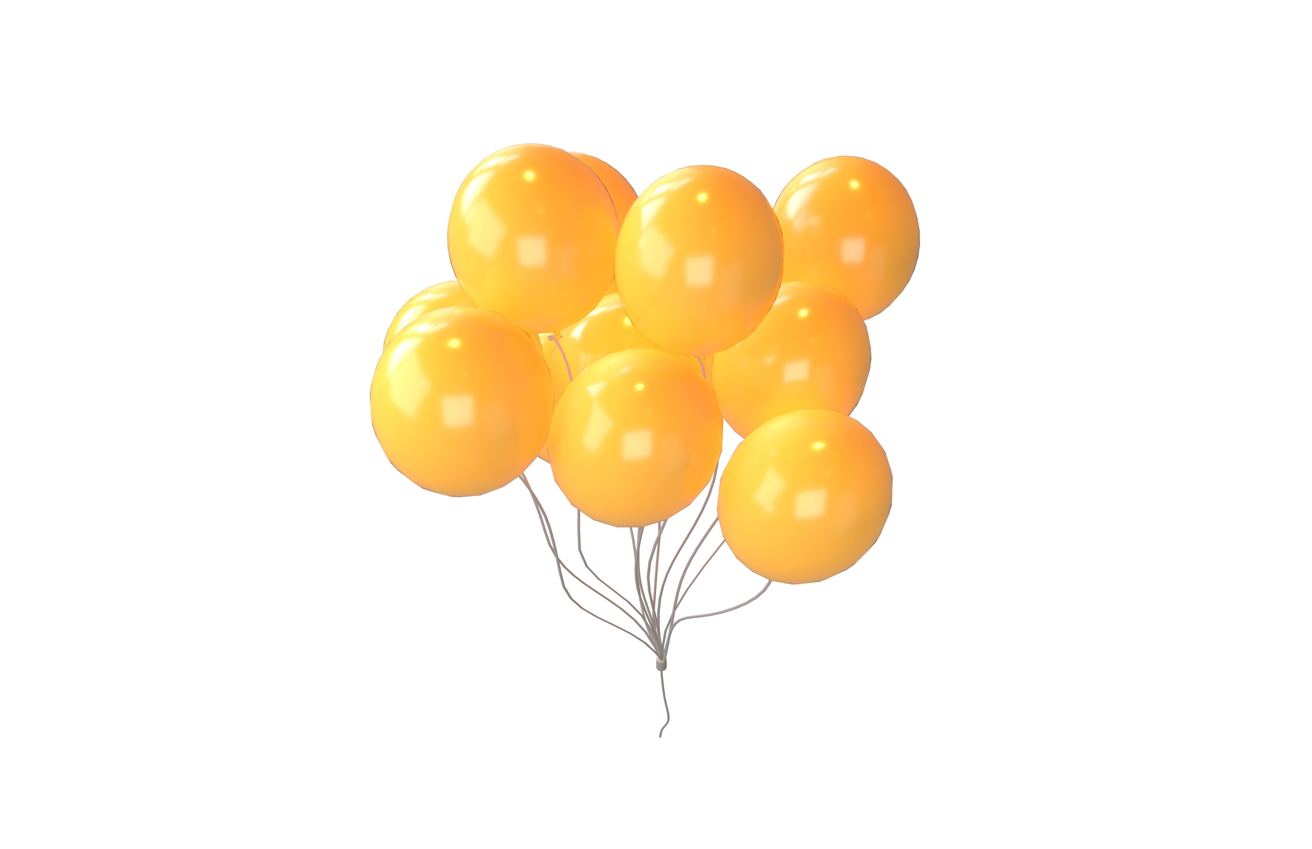 Bunch of Balloons v1 012 Low-poly 3D model_3