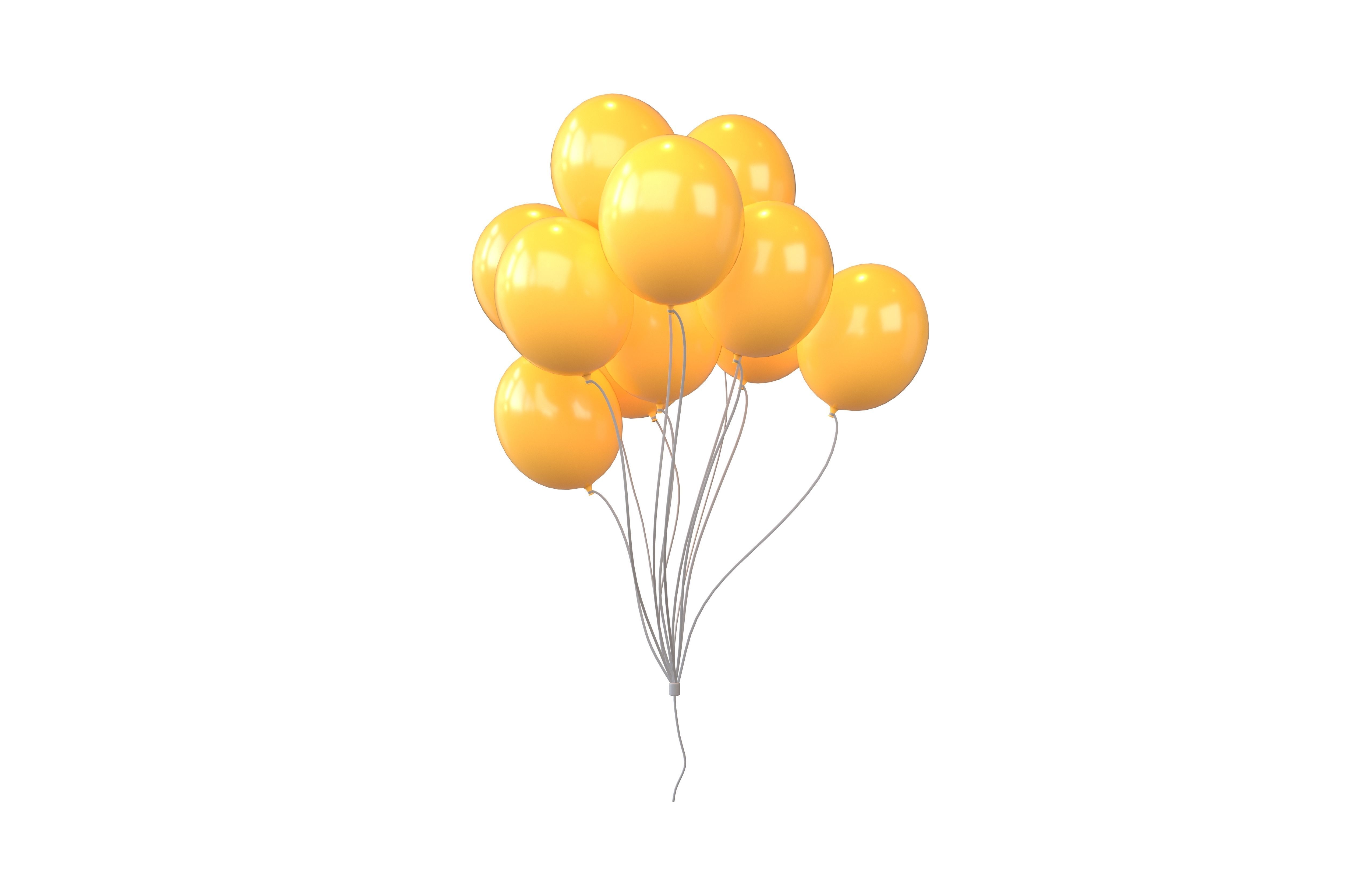 Bunch of Balloons v1 012 Low-poly 3D model_1