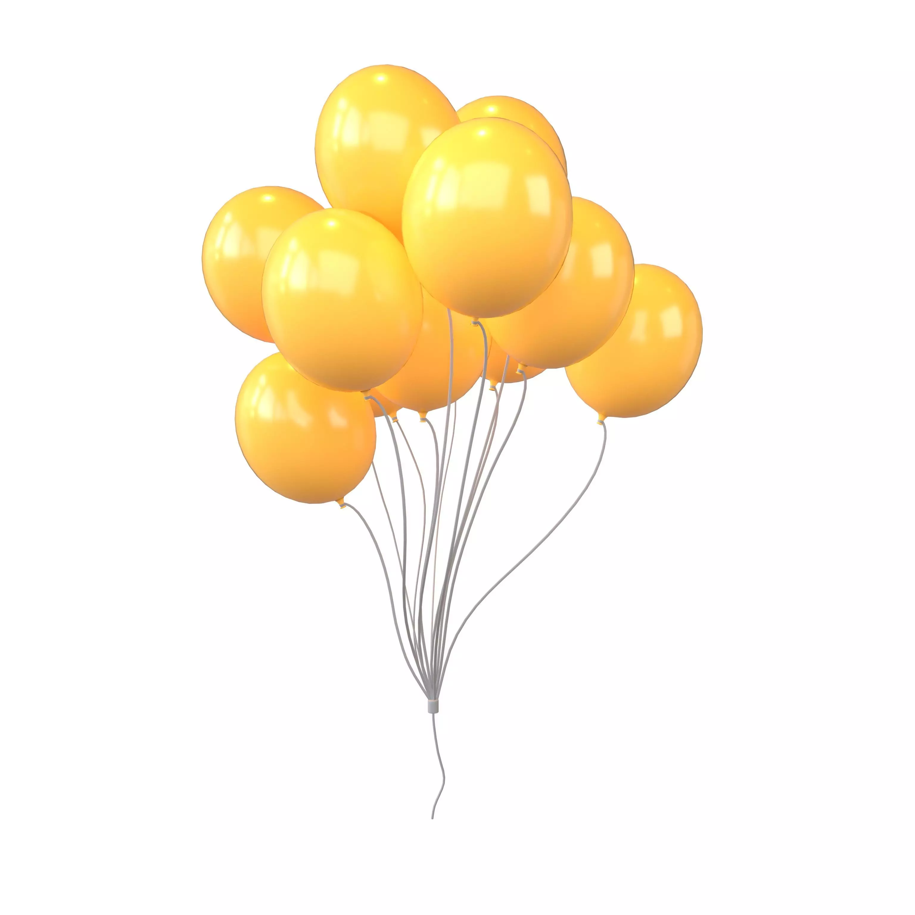 Bunch of Balloons v1 012 Low-poly 3D model_0