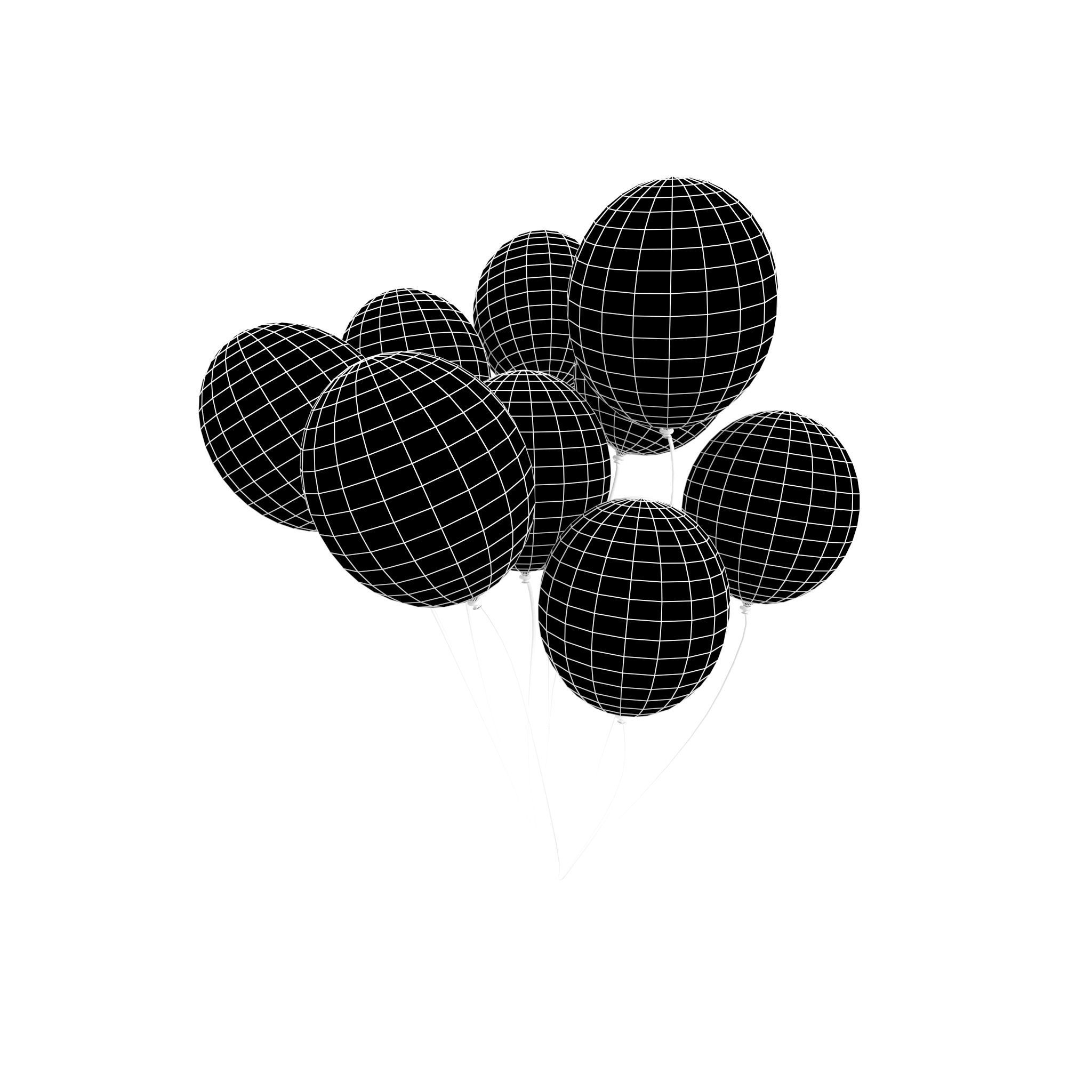 Bunch of Balloons v1 012 Low-poly 3D model_6