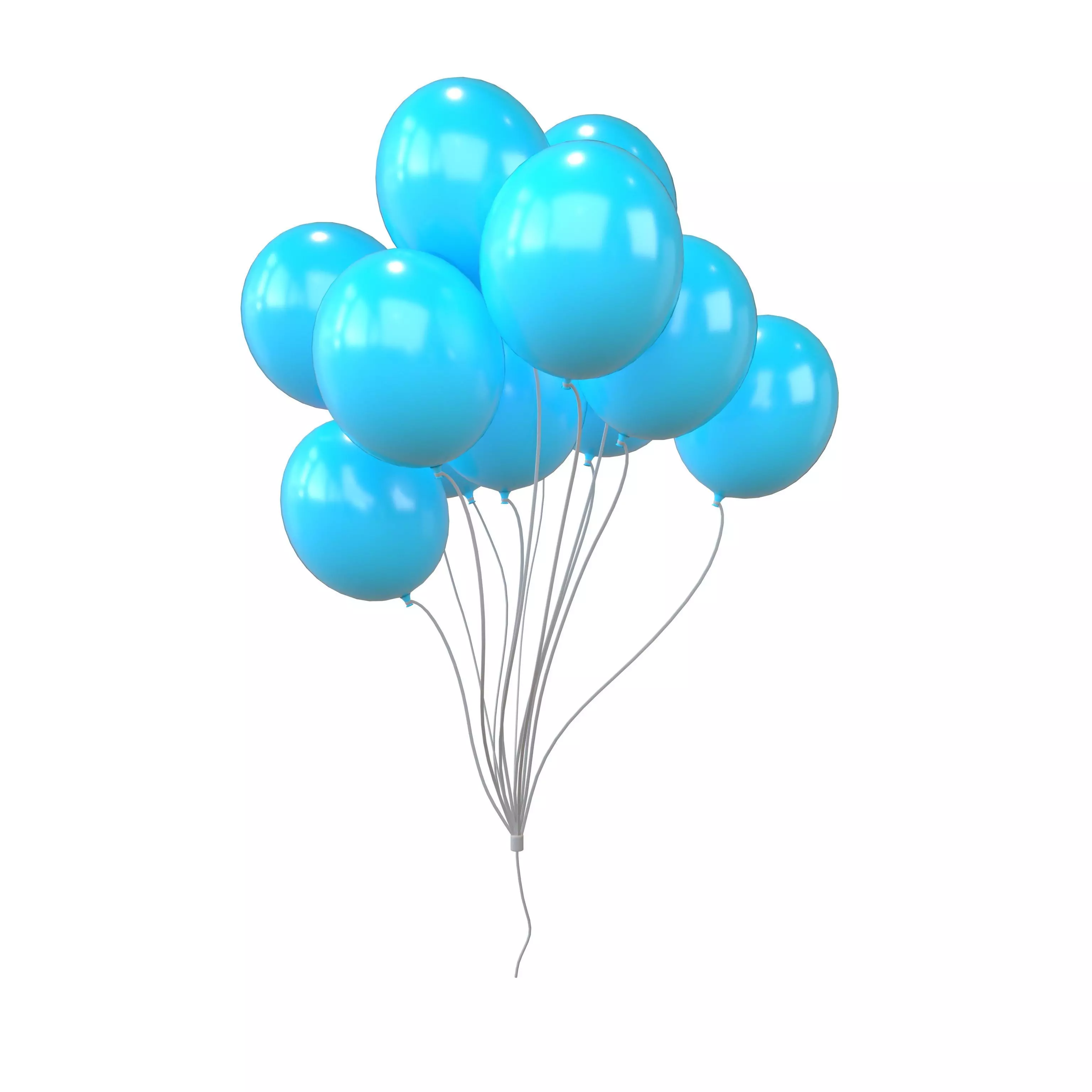 Bunch of Balloons v1 013 Low-poly 3D model_0