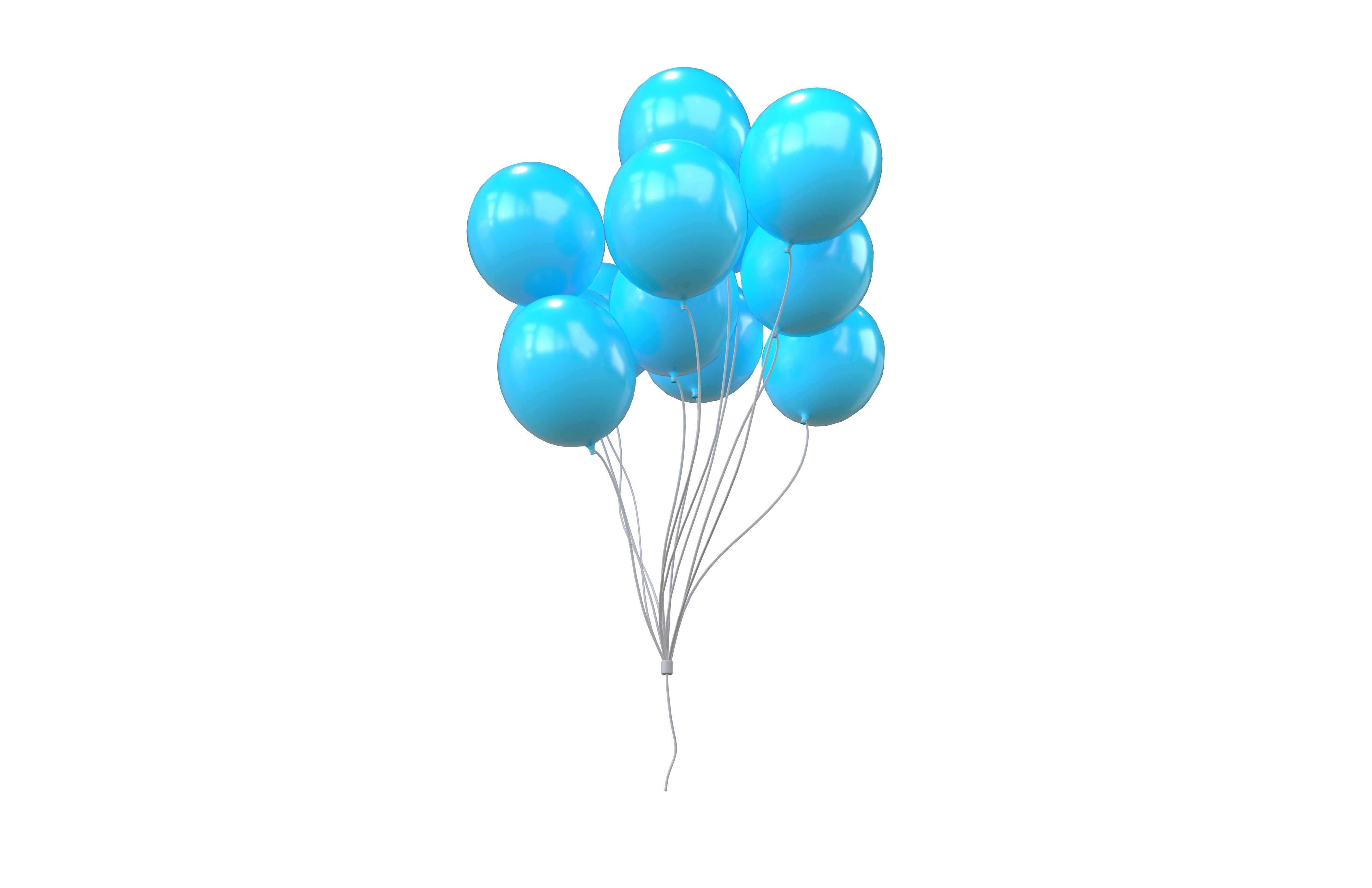 Bunch of Balloons v1 013 Low-poly 3D model_3