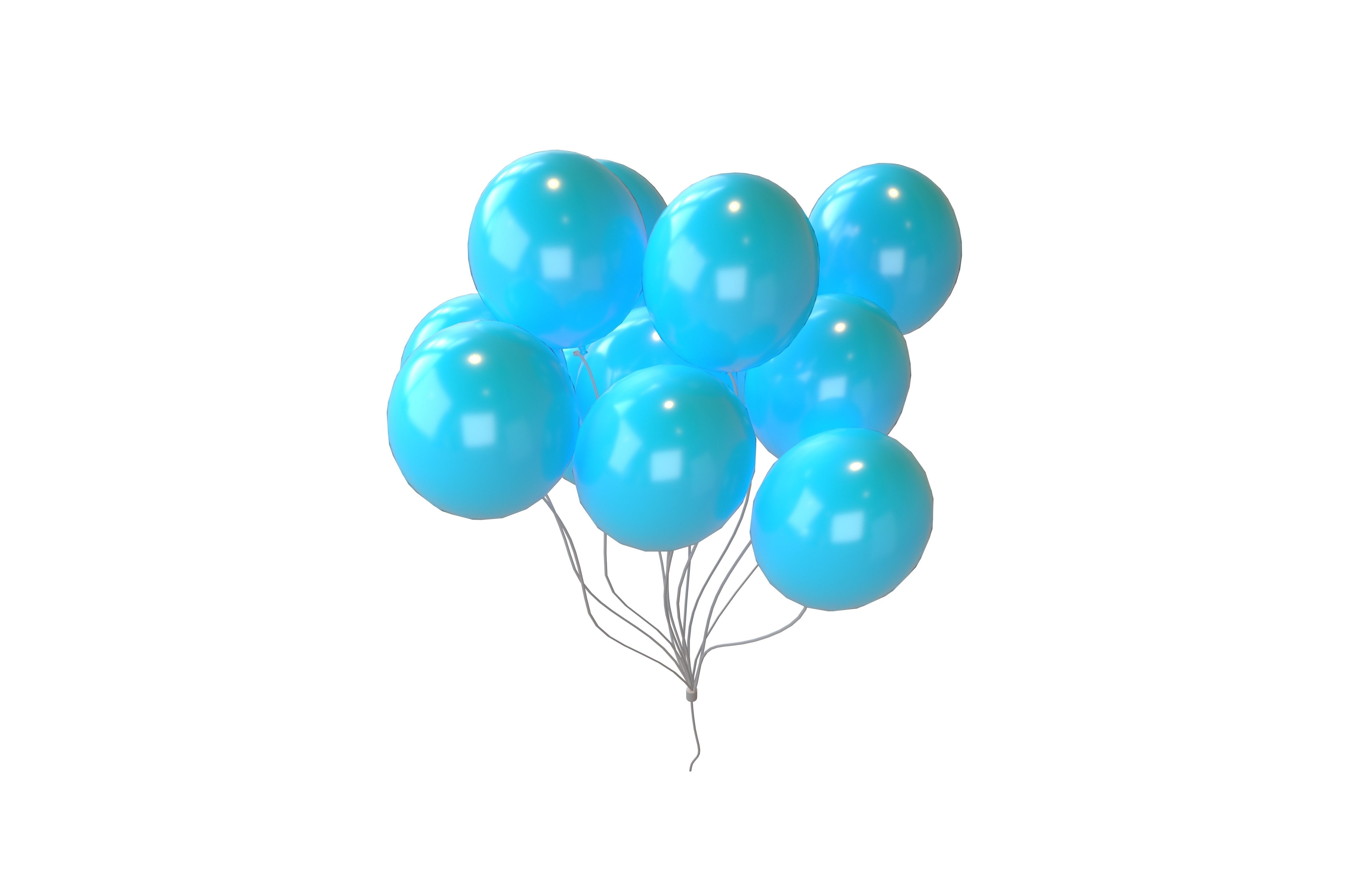 Bunch of Balloons v1 013 Low-poly 3D model_2