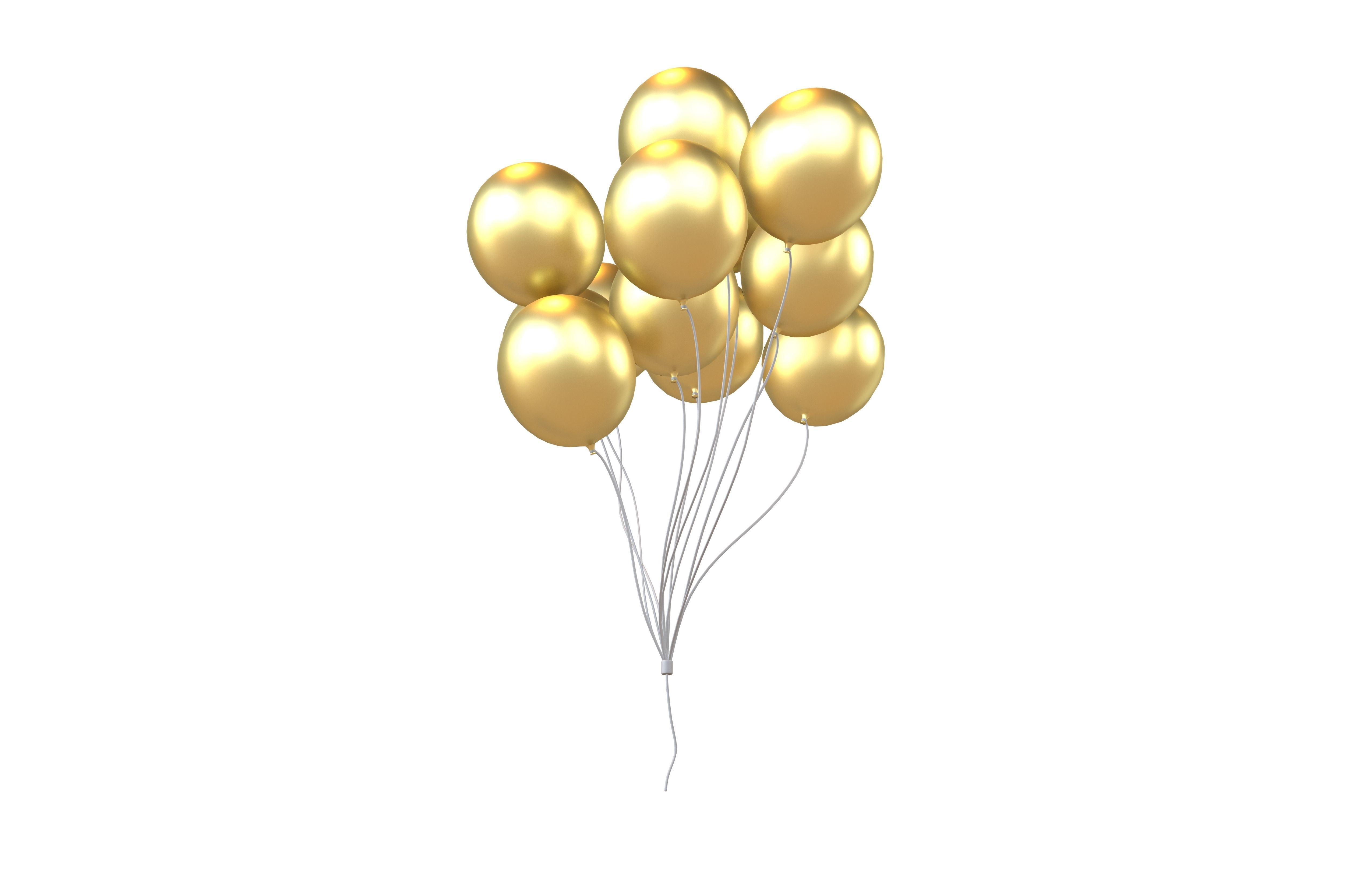 Bunch of Balloons v1 016 Low-poly 3D model_3