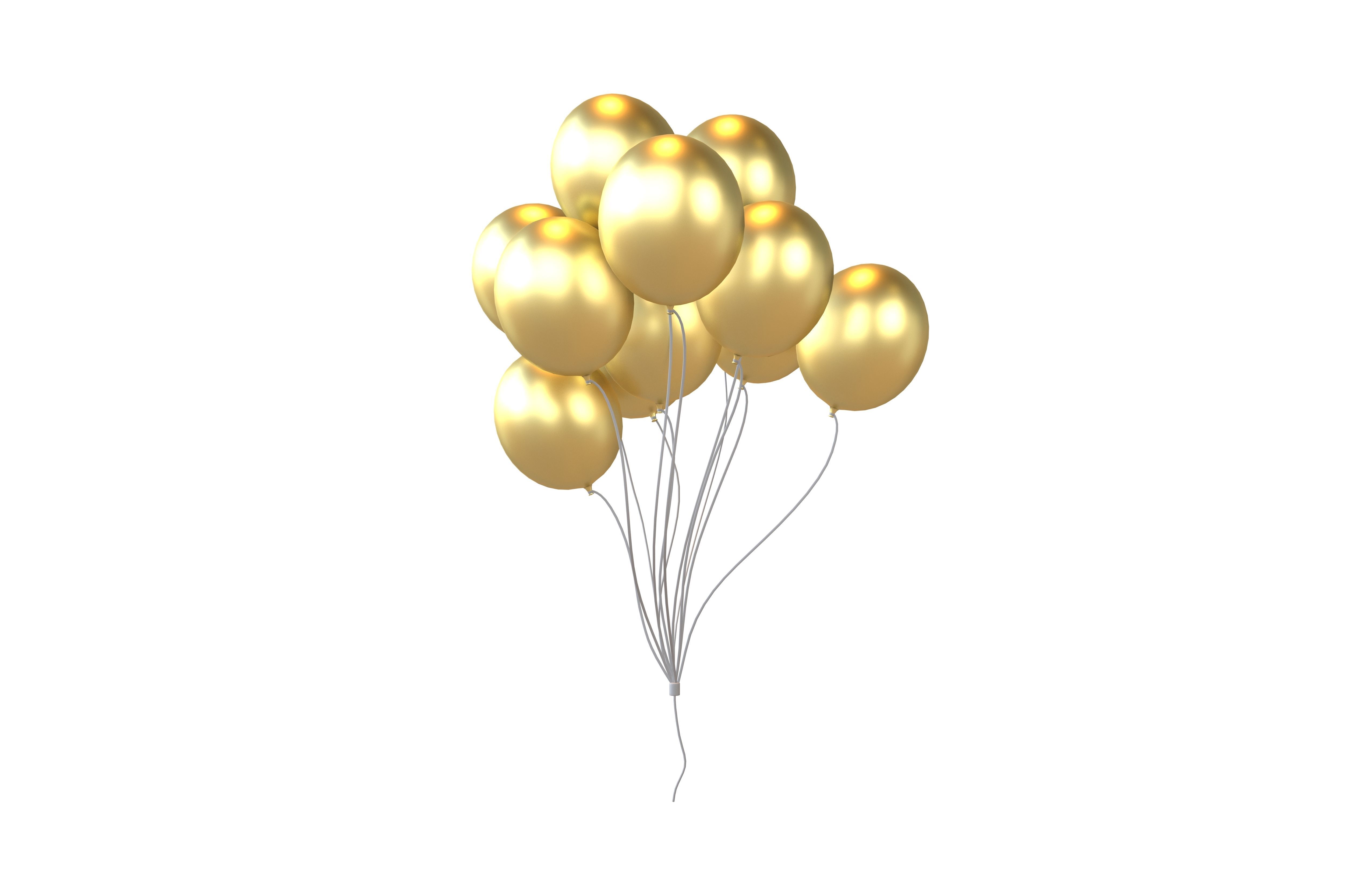 Bunch of Balloons v1 016 Low-poly 3D model_1