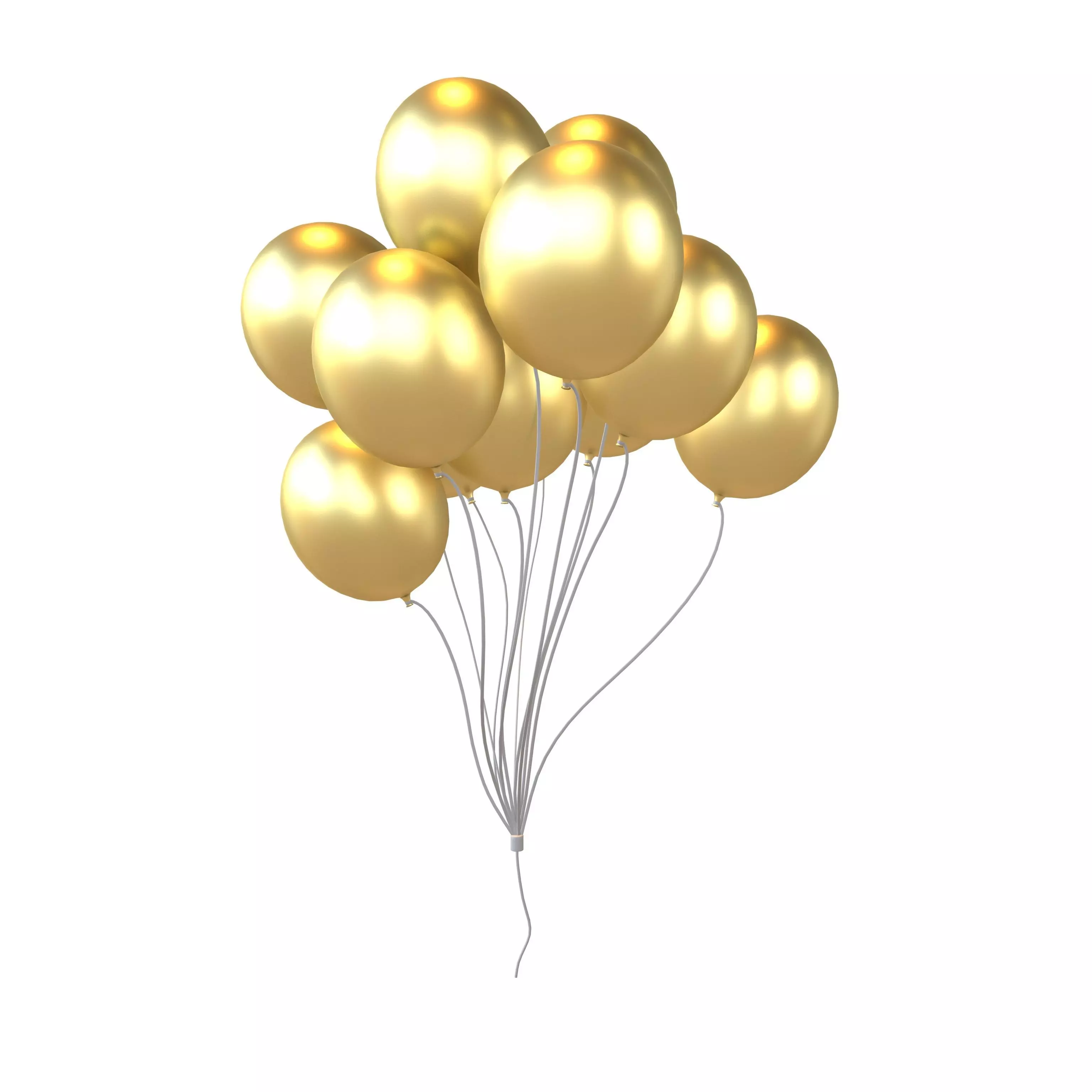 Bunch of Balloons v1 016 Low-poly 3D model_0