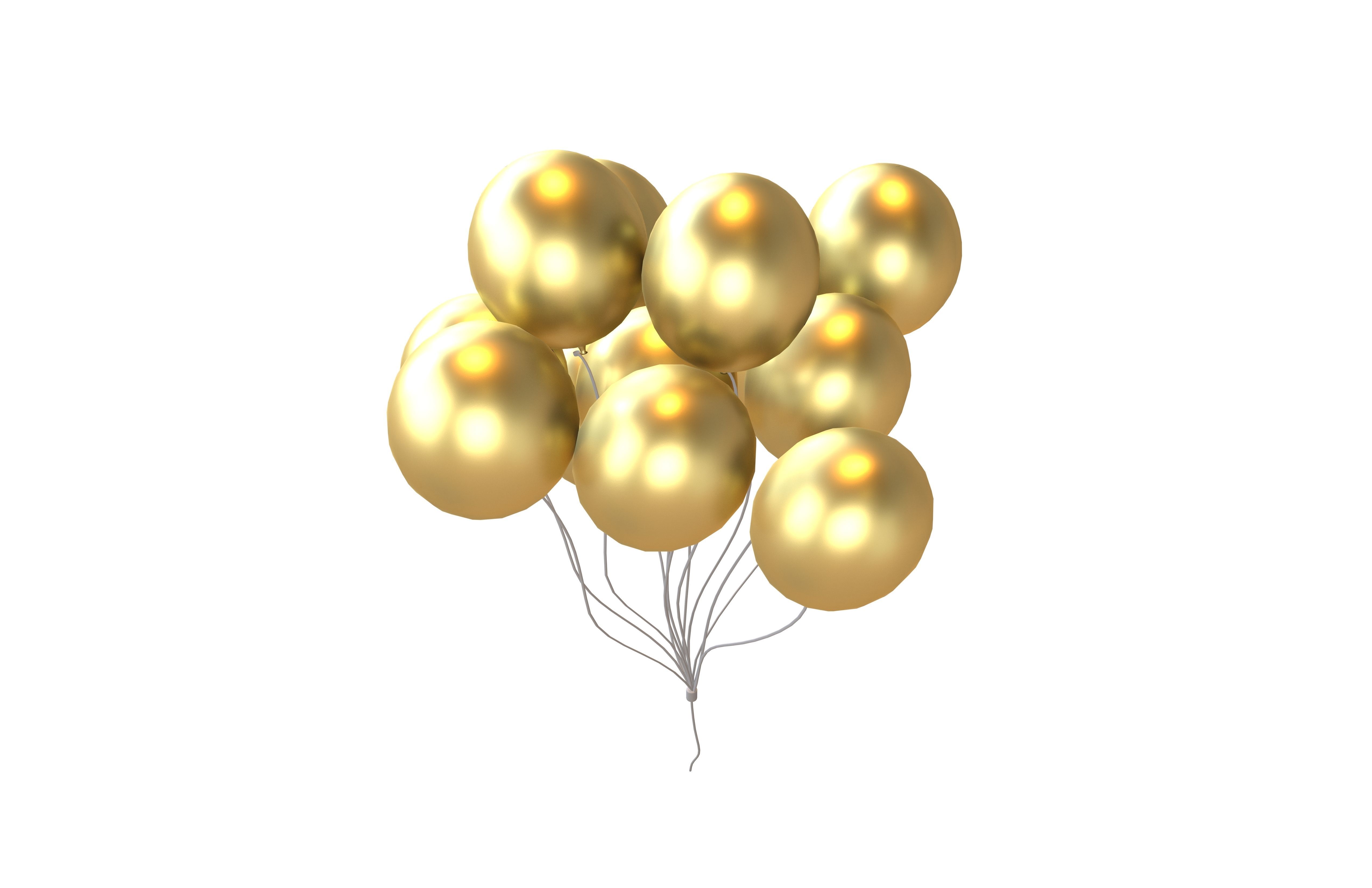 Bunch of Balloons v1 016 Low-poly 3D model_2