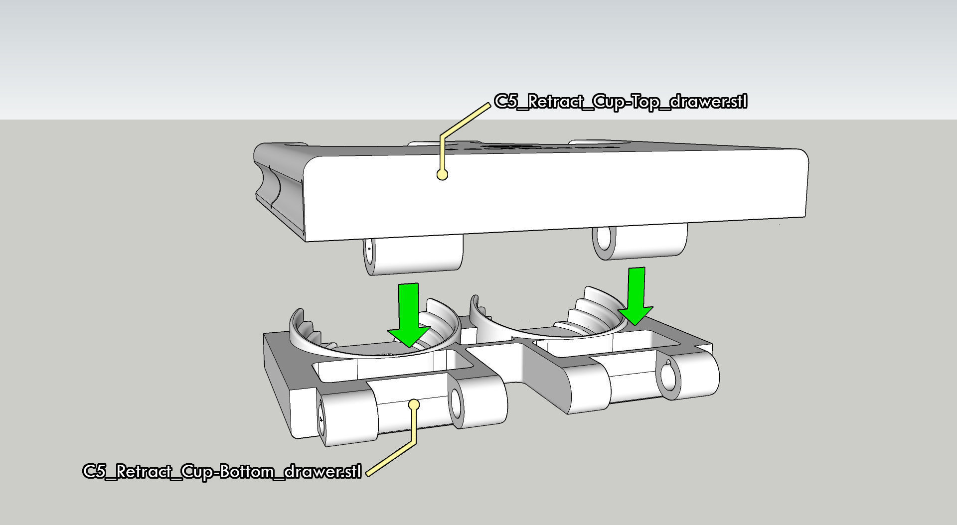 Retractable Cupholder Citroen C5 X7 2008-2017  3D print model_18