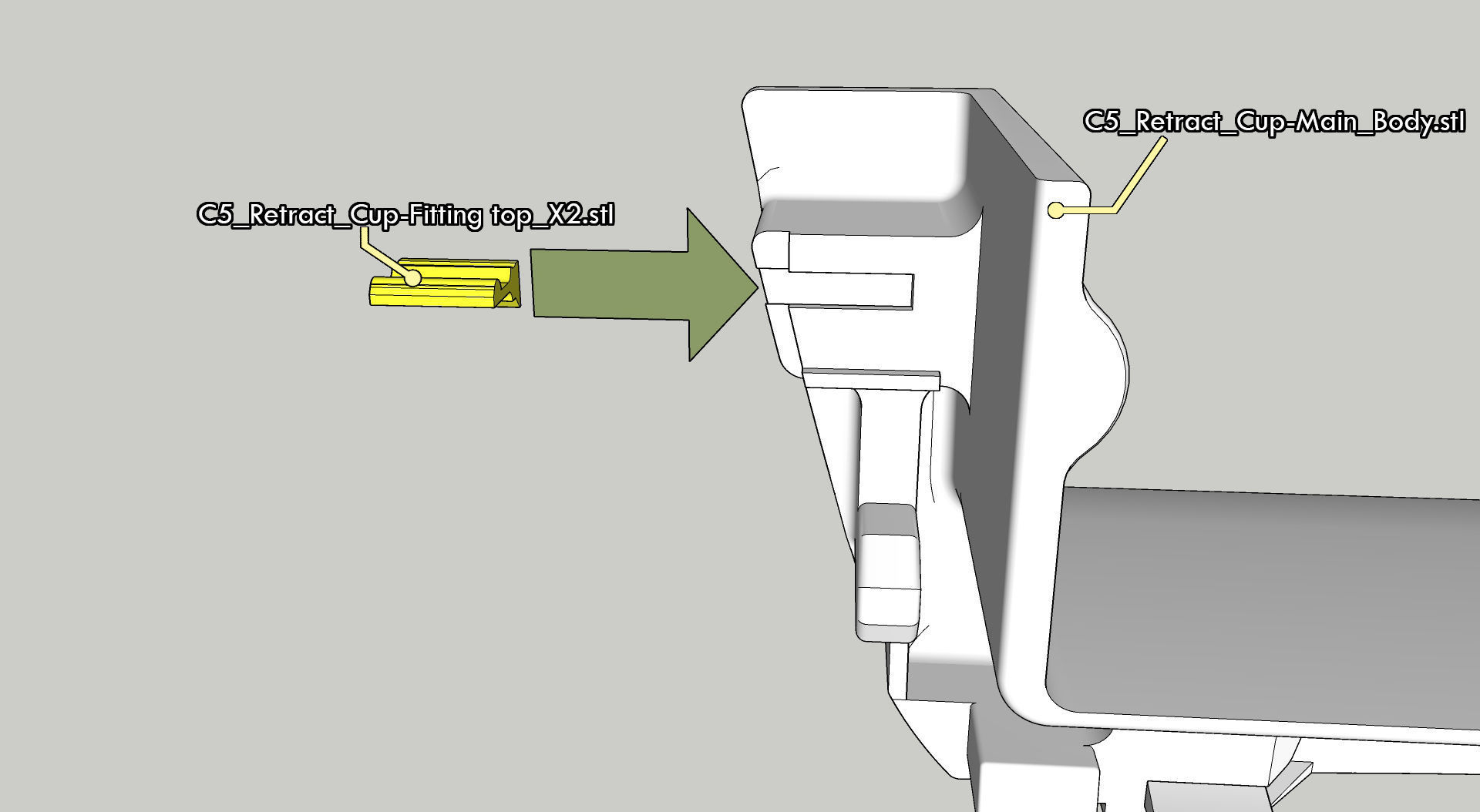 Retractable Cupholder Citroen C5 X7 2008-2017  3D print model_14