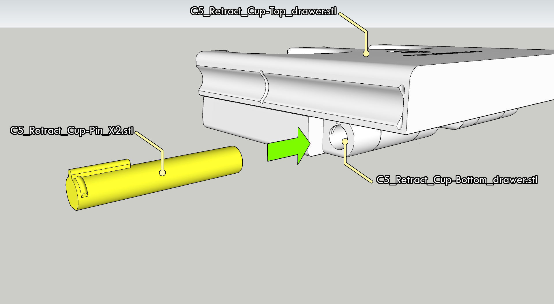 Retractable Cupholder Citroen C5 X7 2008-2017  3D print model_20