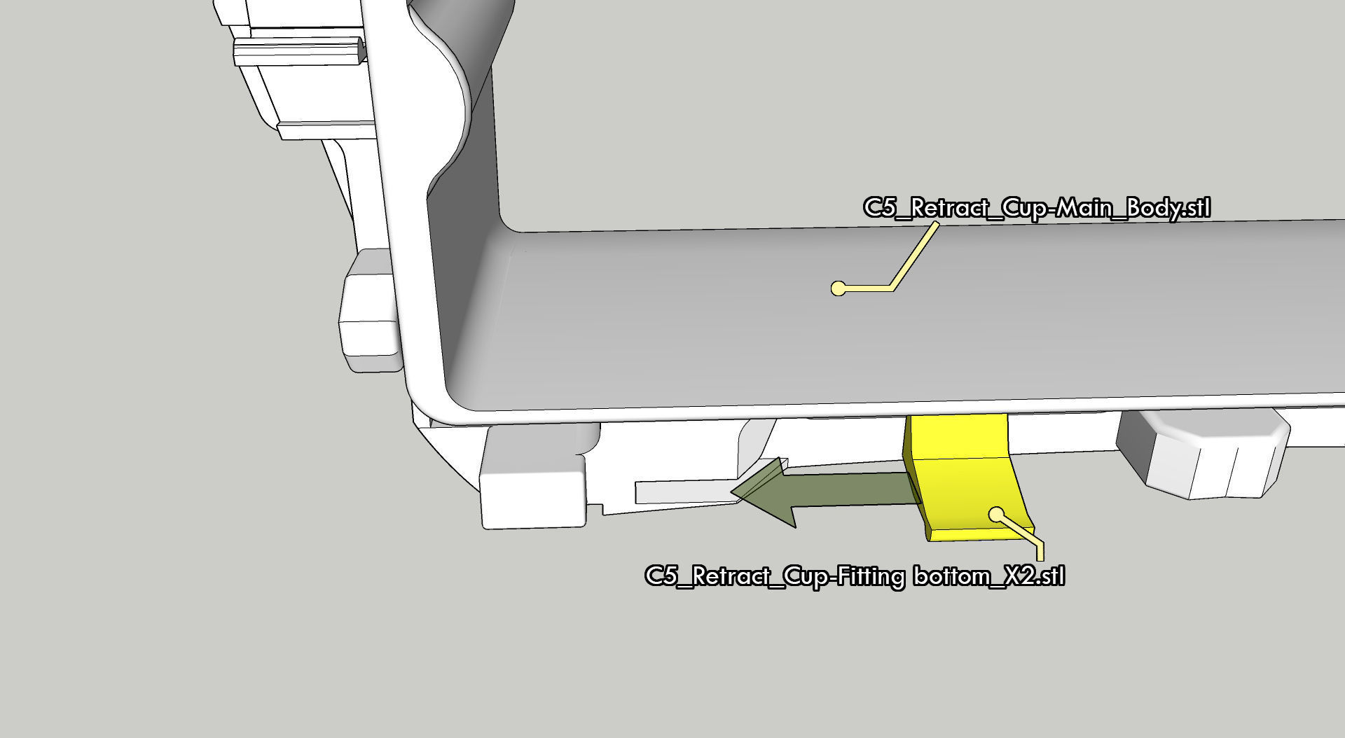 Retractable Cupholder Citroen C5 X7 2008-2017  3D print model_16