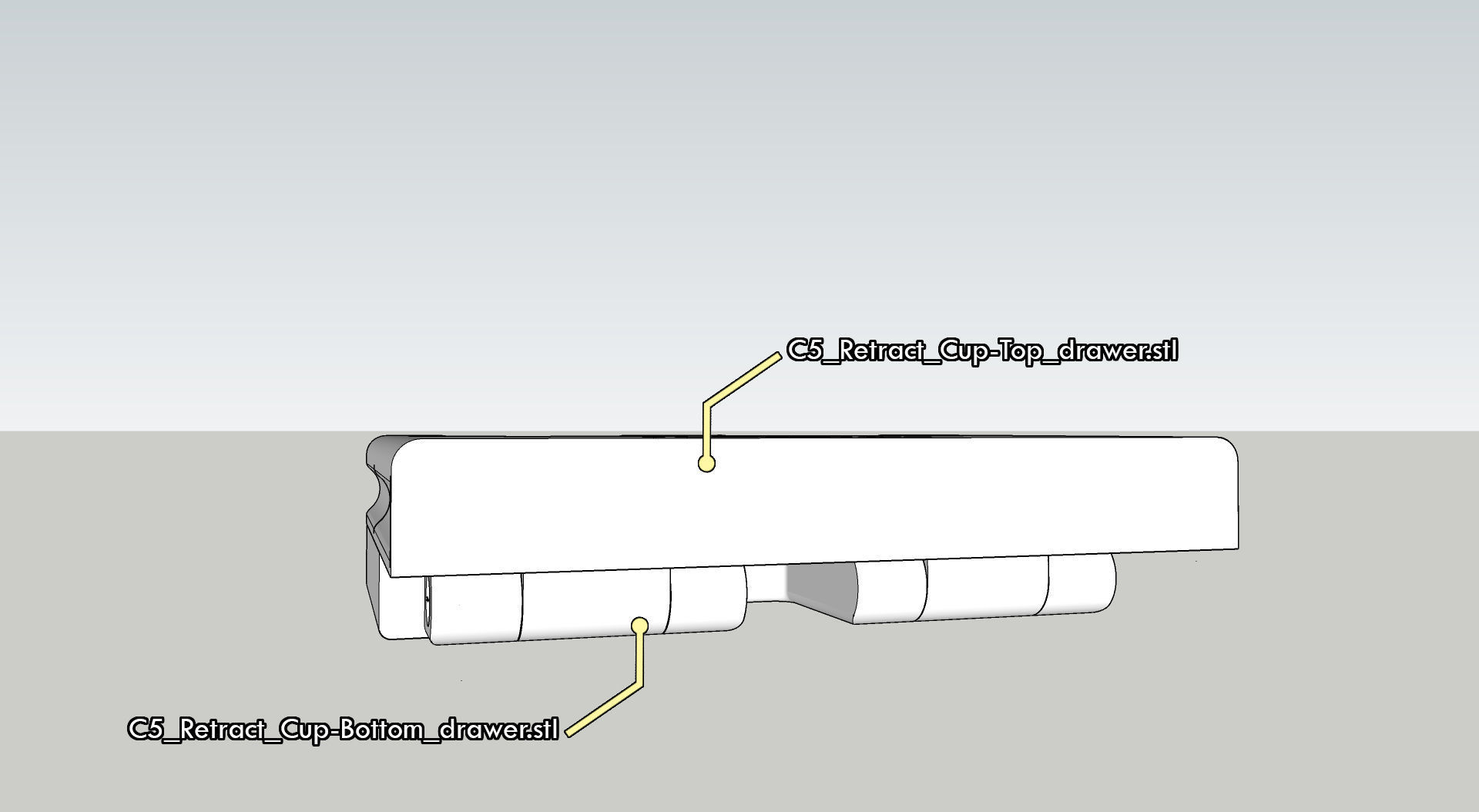 Retractable Cupholder Citroen C5 X7 2008-2017  3D print model_19
