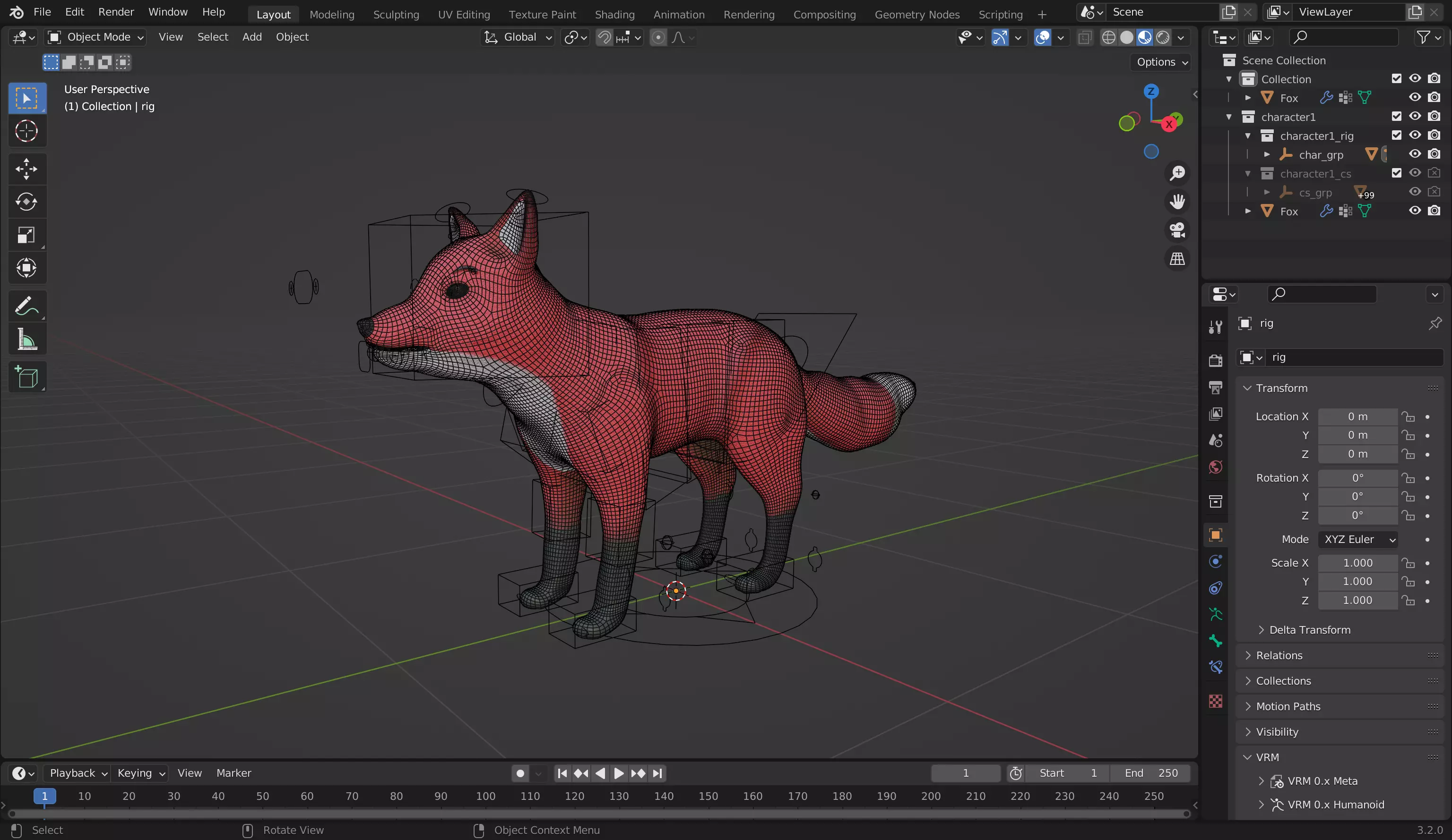 Redolf Fox 3D cartoon Rigged Model Low-poly 3D model_0