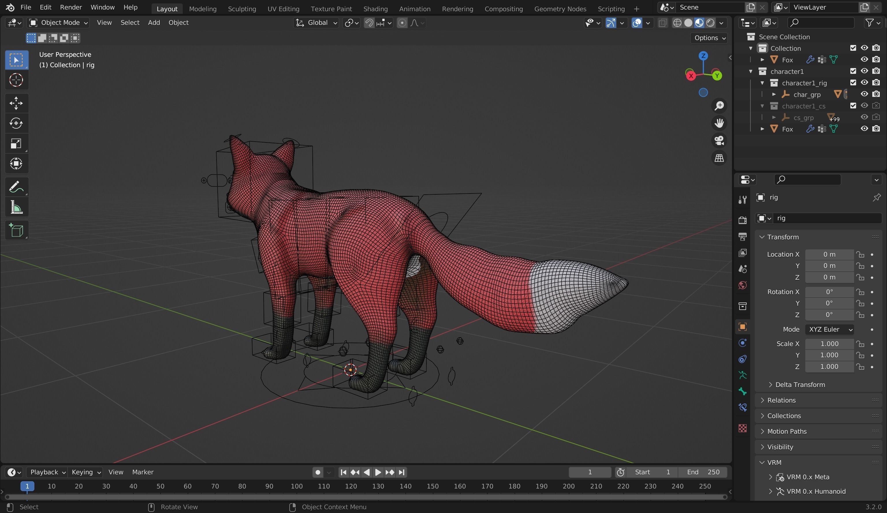 Redolf Fox 3D cartoon Rigged Model Low-poly 3D model_6