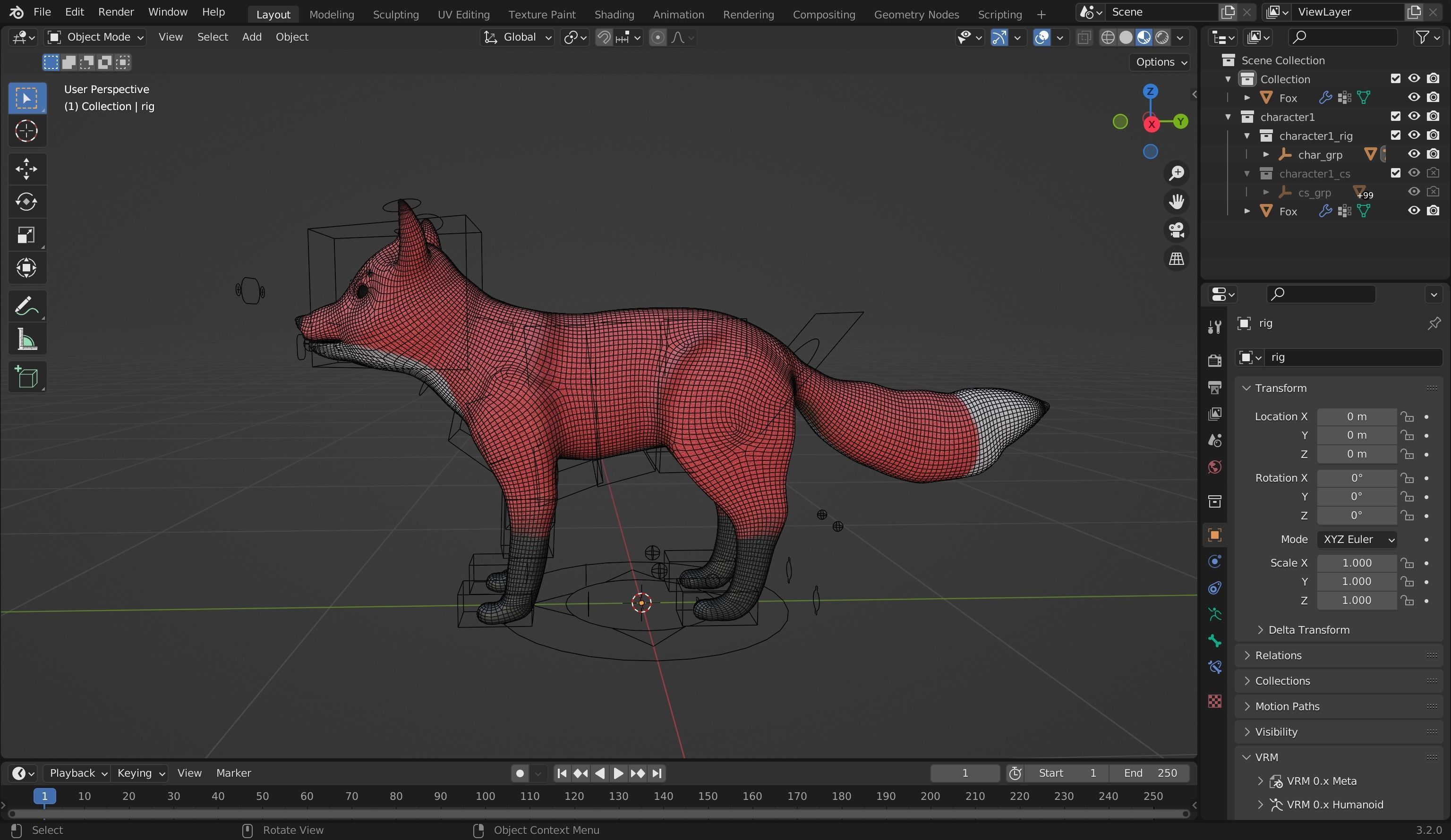 Redolf Fox 3D cartoon Rigged Model Low-poly 3D model_5