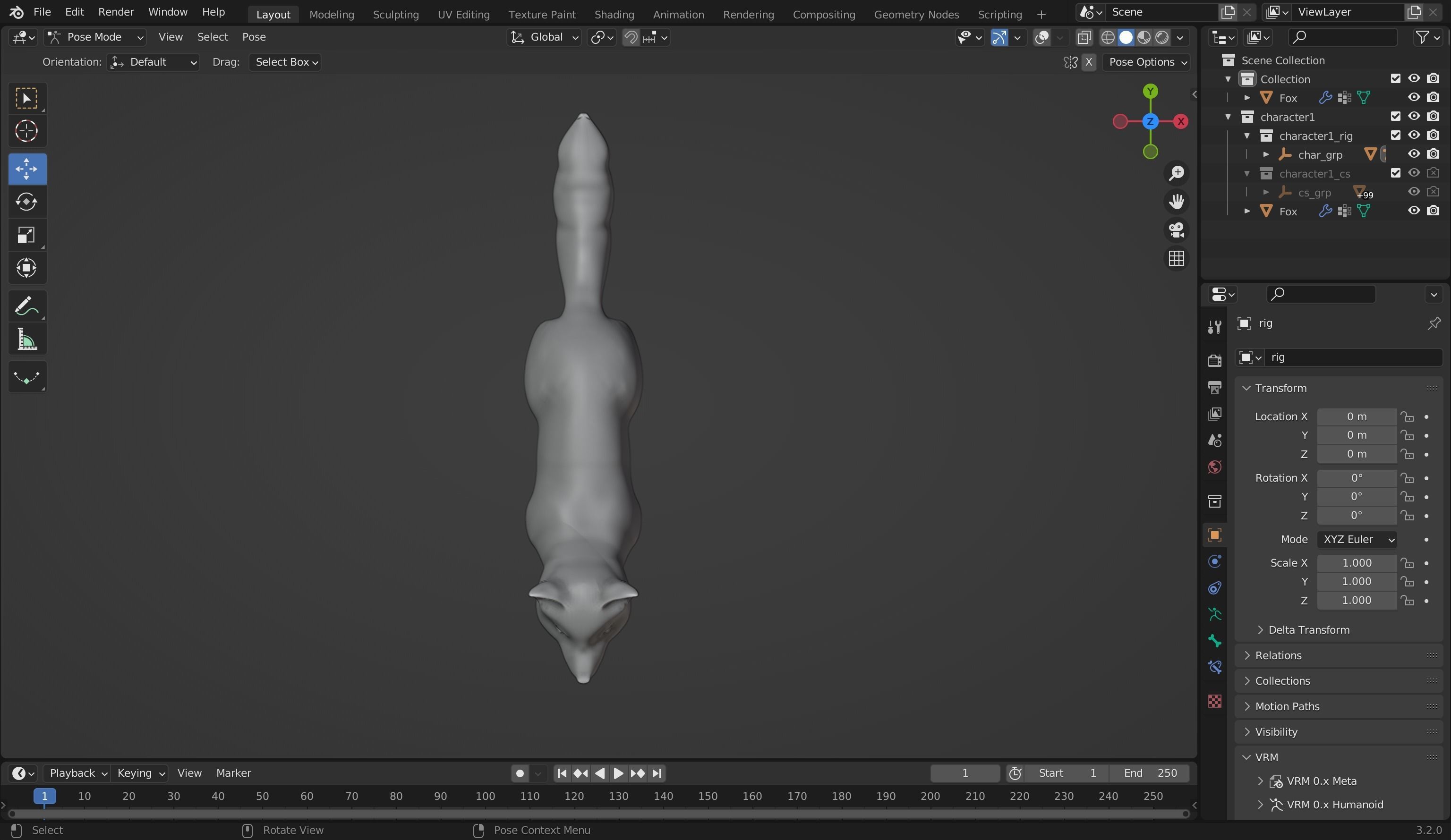 Redolf Fox 3D cartoon Rigged Model Low-poly 3D model_12