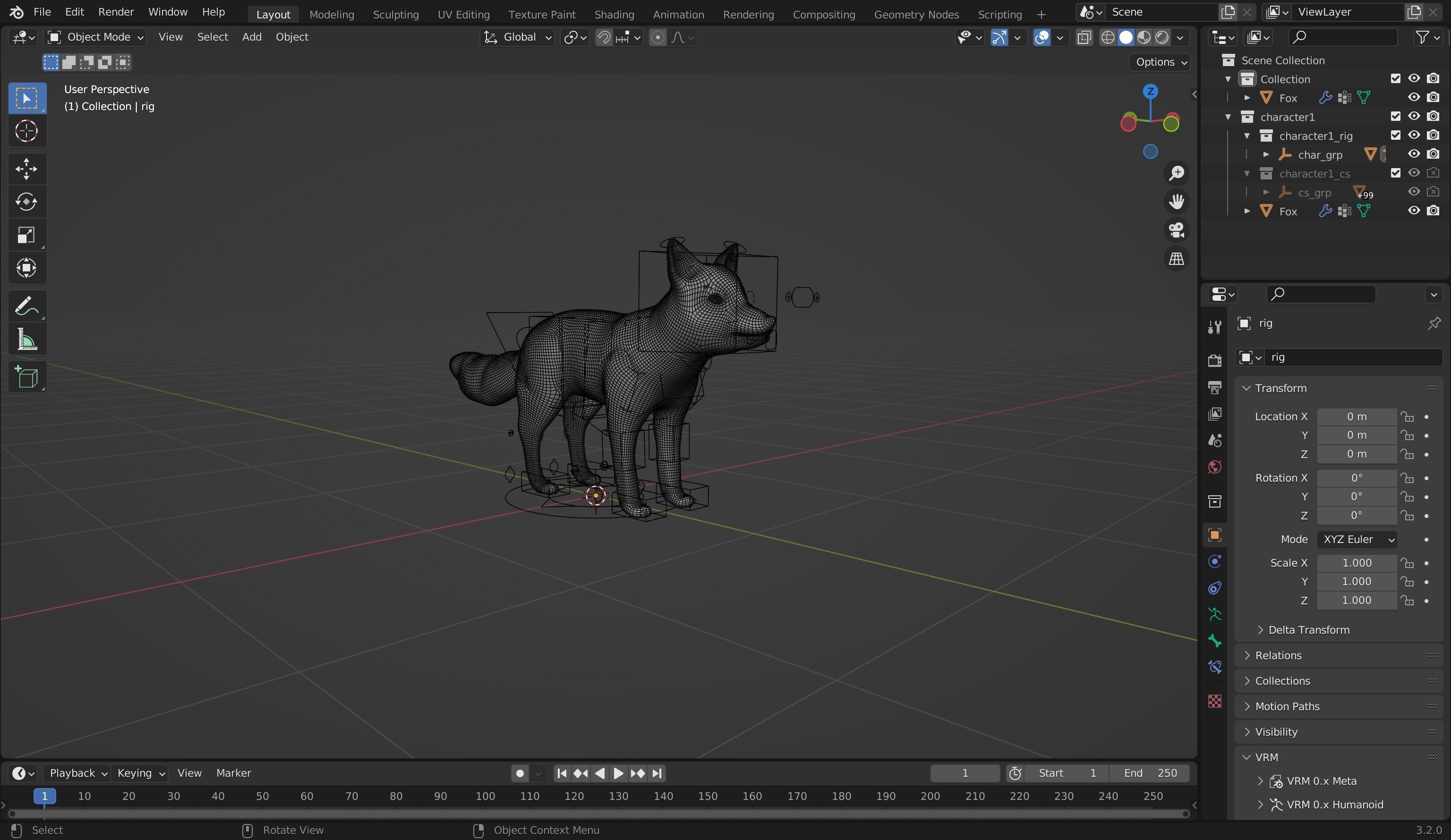 Redolf Fox 3D cartoon Rigged Model Low-poly 3D model_9