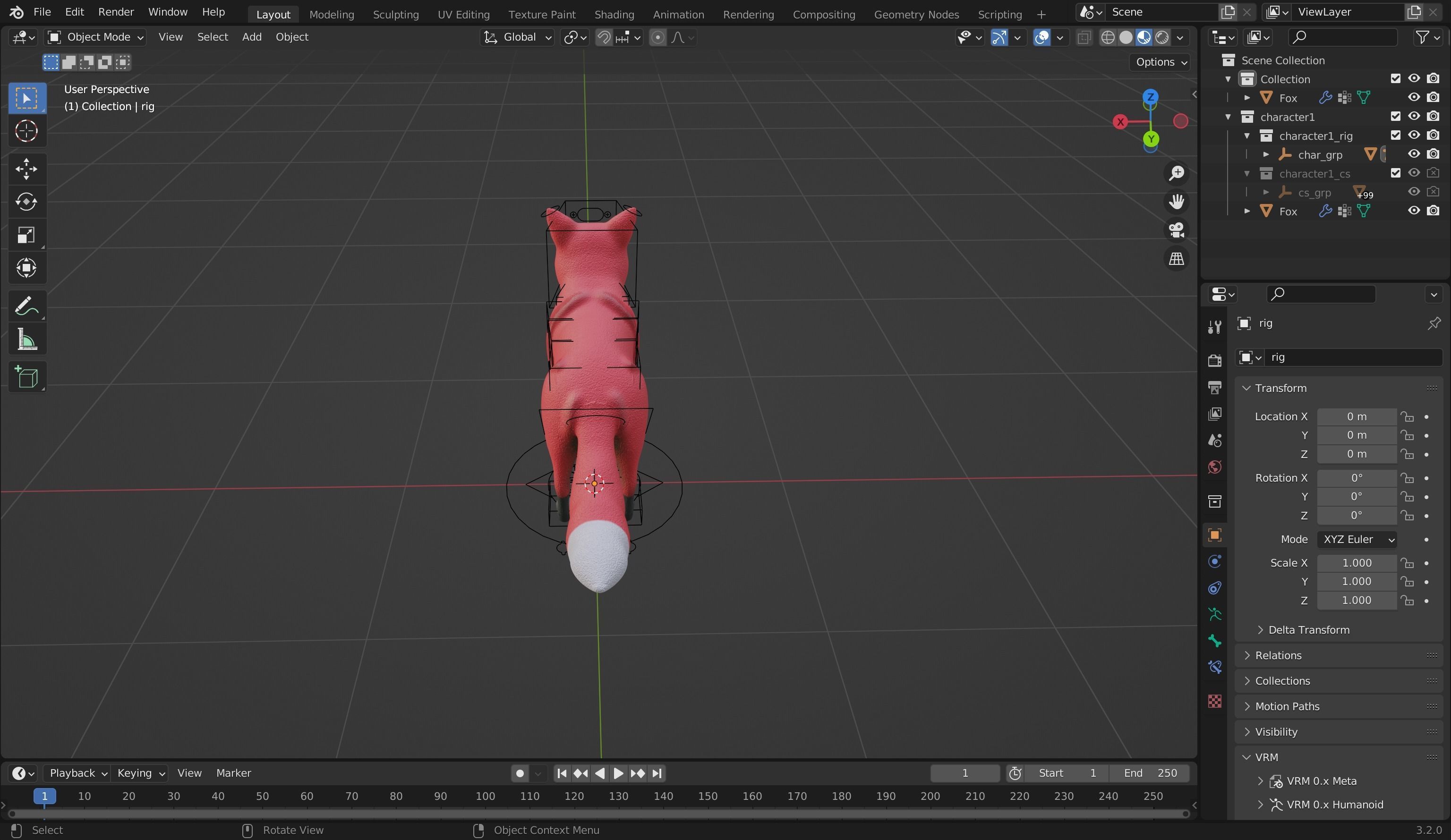 Redolf Fox 3D cartoon Rigged Model Low-poly 3D model_7