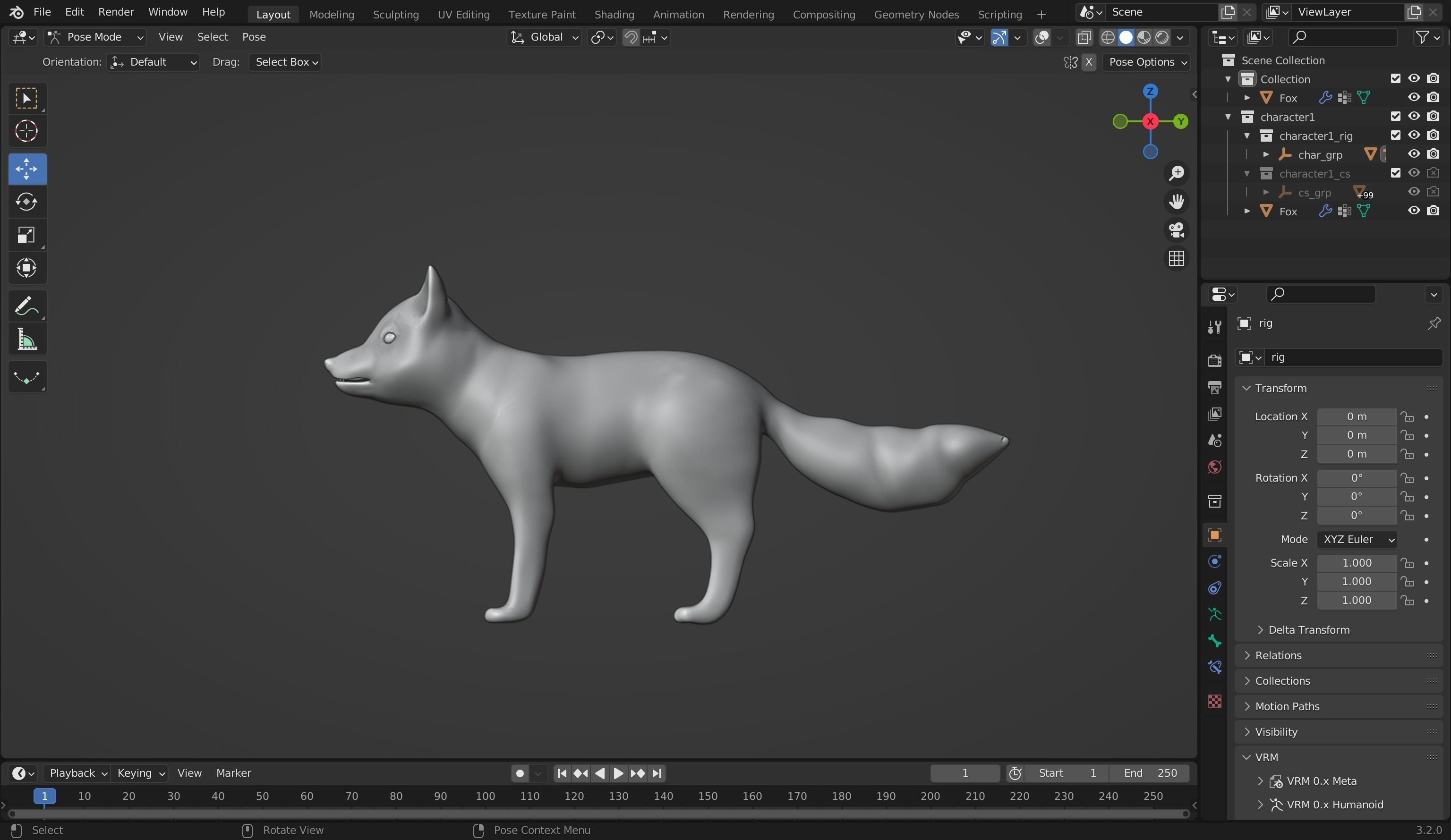 Redolf Fox 3D cartoon Rigged Model Low-poly 3D model_10