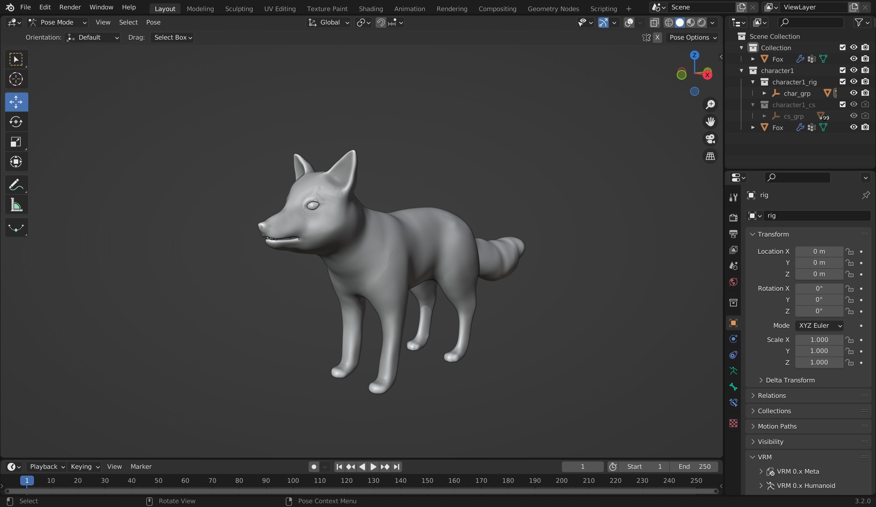 Redolf Fox 3D cartoon Rigged Model Low-poly 3D model_11