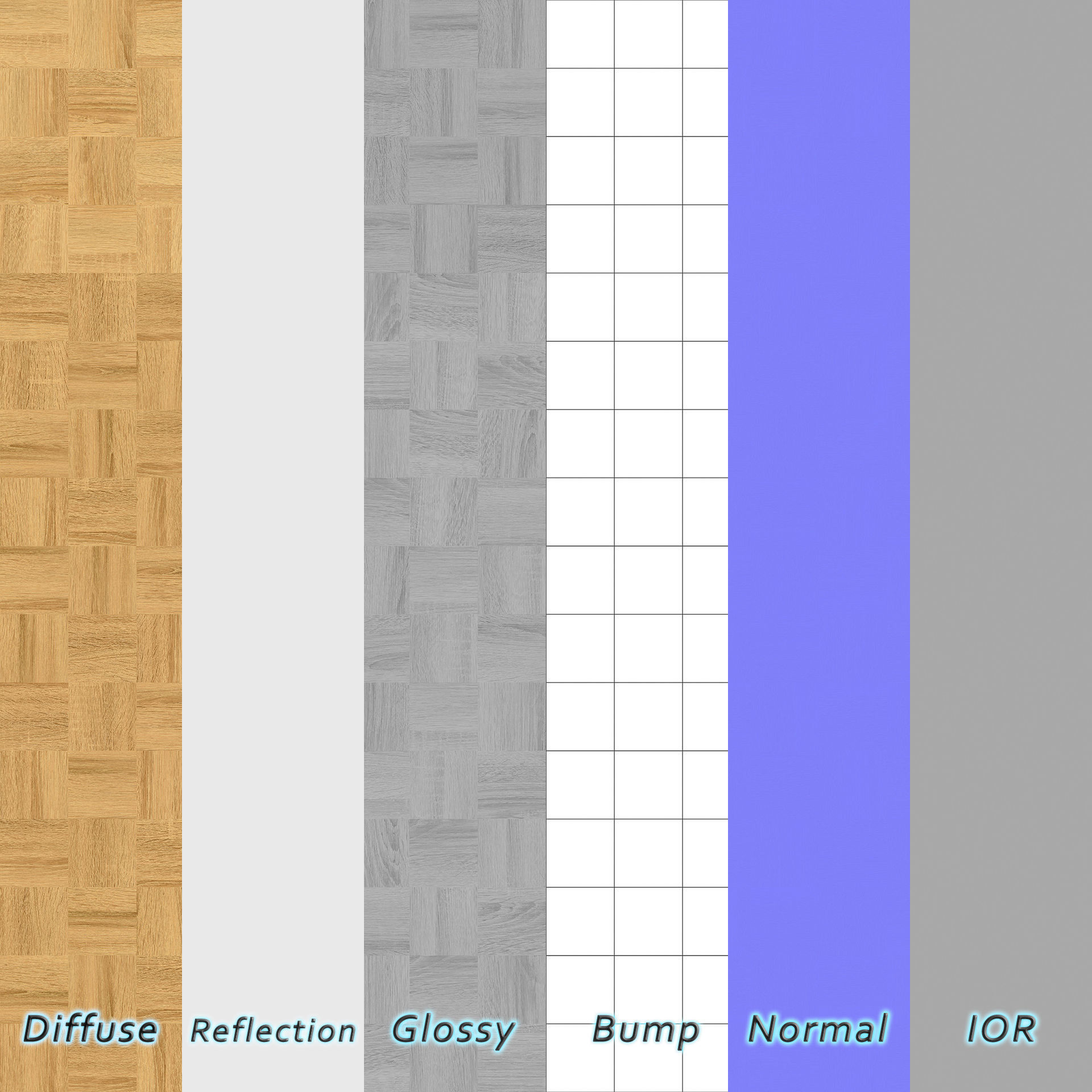 Parquet - Laminate - Wooden floor 4 in 1 3D model_7