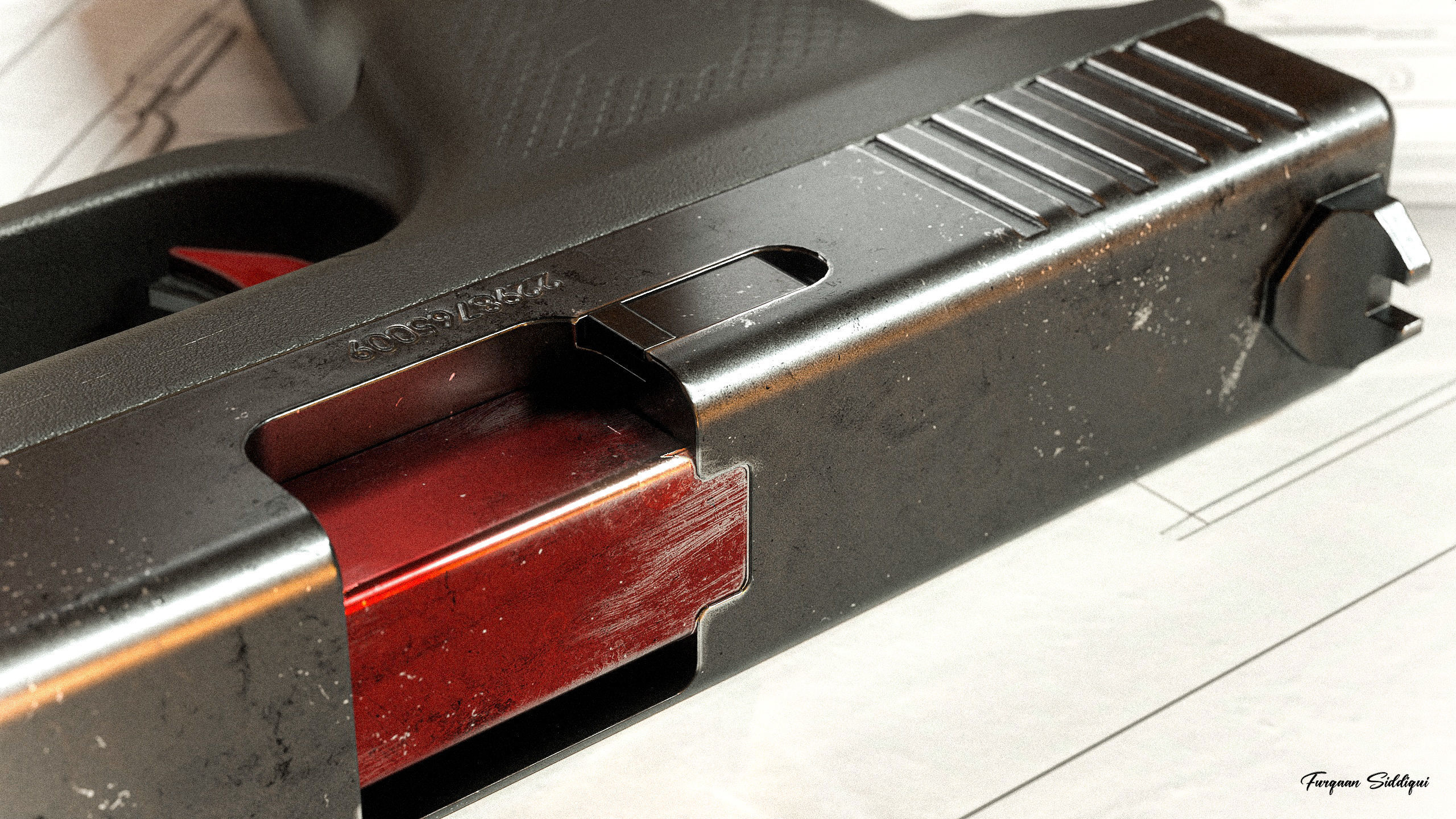 Sci-fi Pistol Minos PBR Low-poly 3D model_11