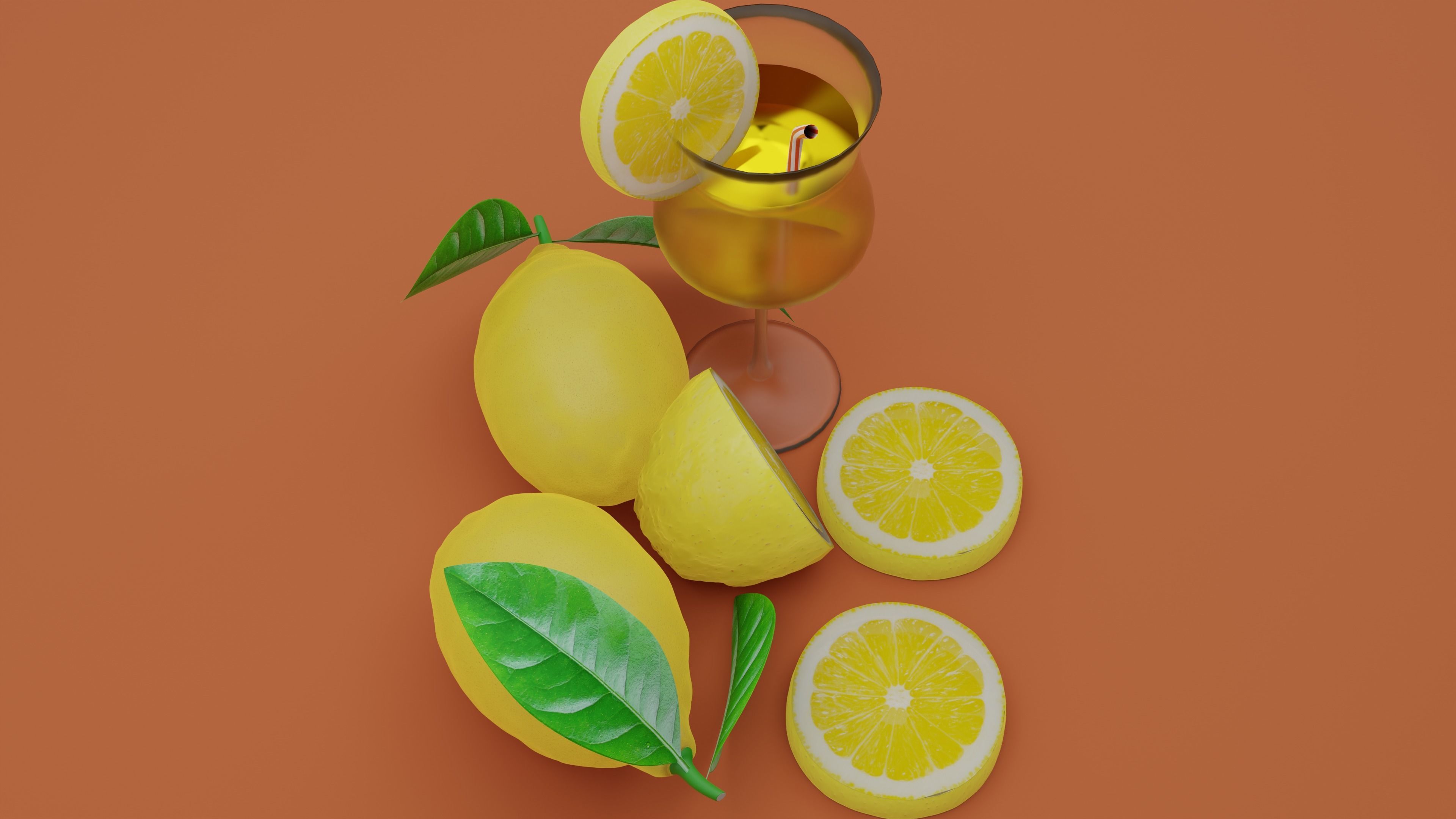 Lemon 3D model Low-poly 3D model_4